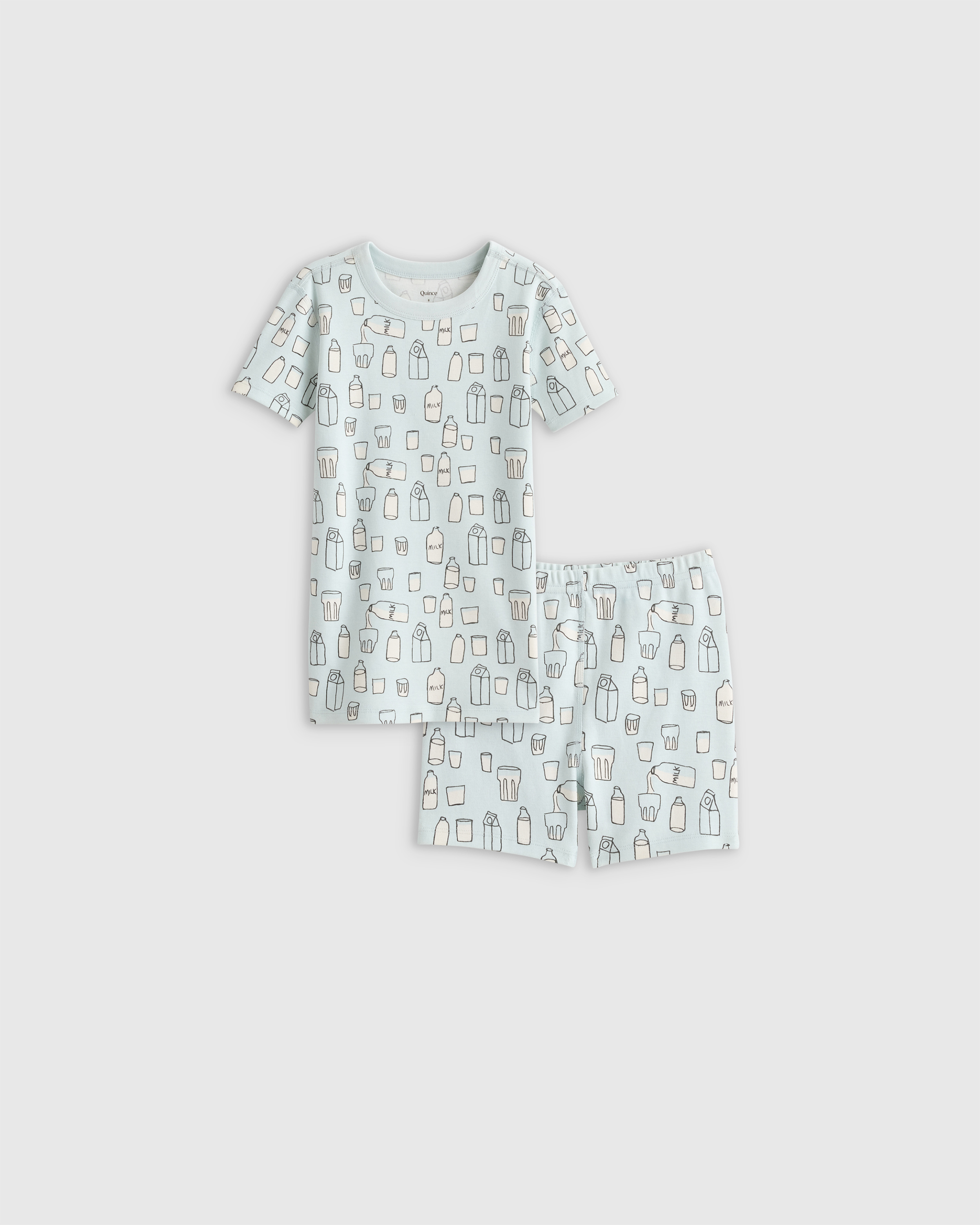 Quince Short Sleeve And Shorts Pajama Set In Milk