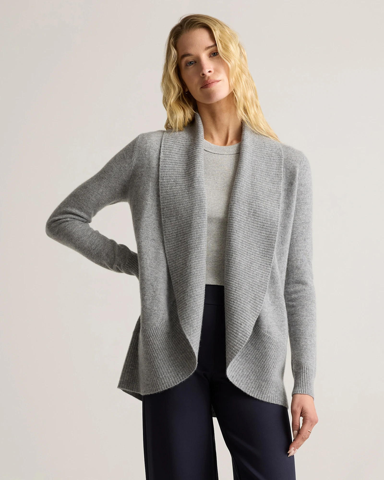 Mongolian Cashmere Open Cardigan Sweater