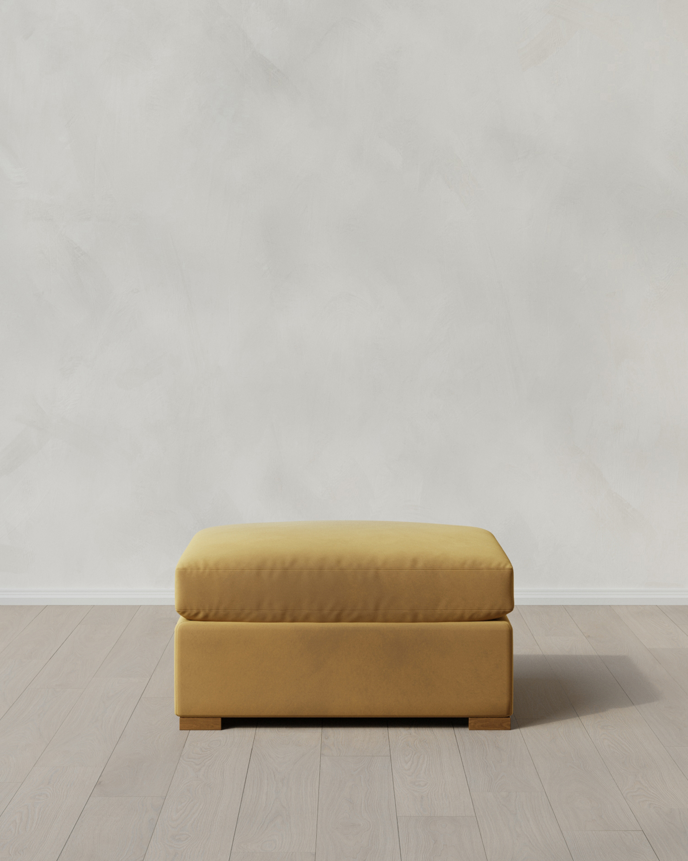 Caramel Hollis Slope Arm Ottoman in Performance Velvet