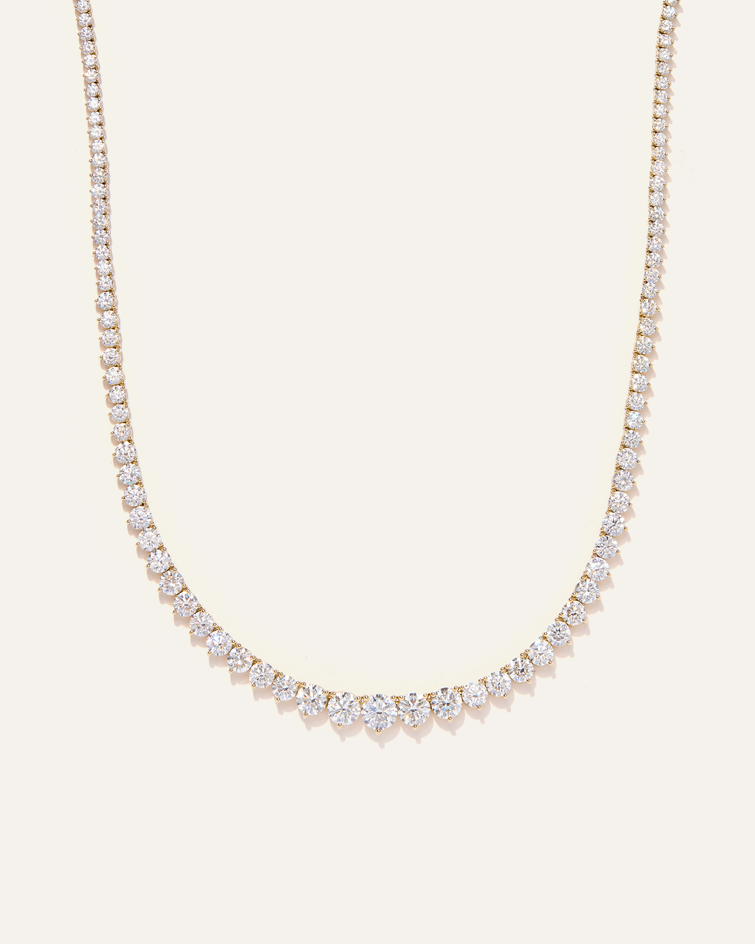 Yellow Gold 14K Gold Lab Grown Diamond Graduated Tennis Necklace