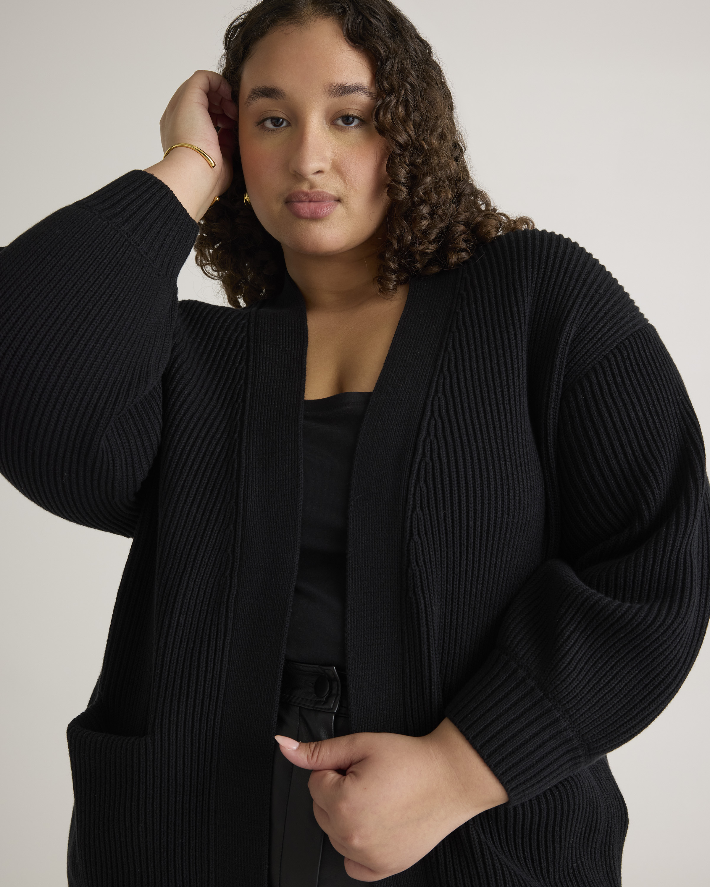 100% Organic Cotton Oversized Cardigan - Plus Size