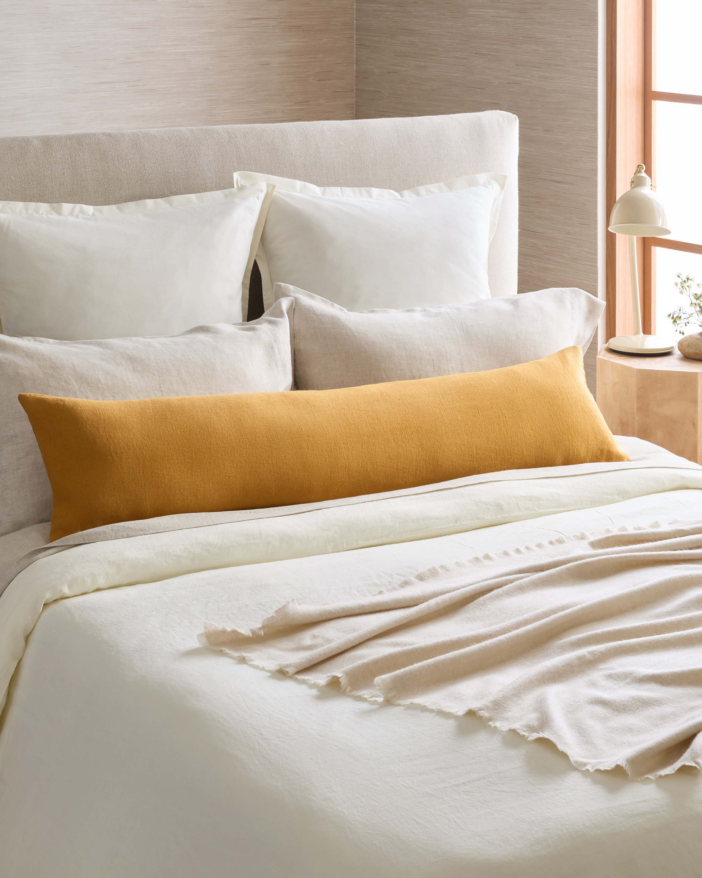 Golden Rod European Linen Oversized Lumbar Pillow Cover