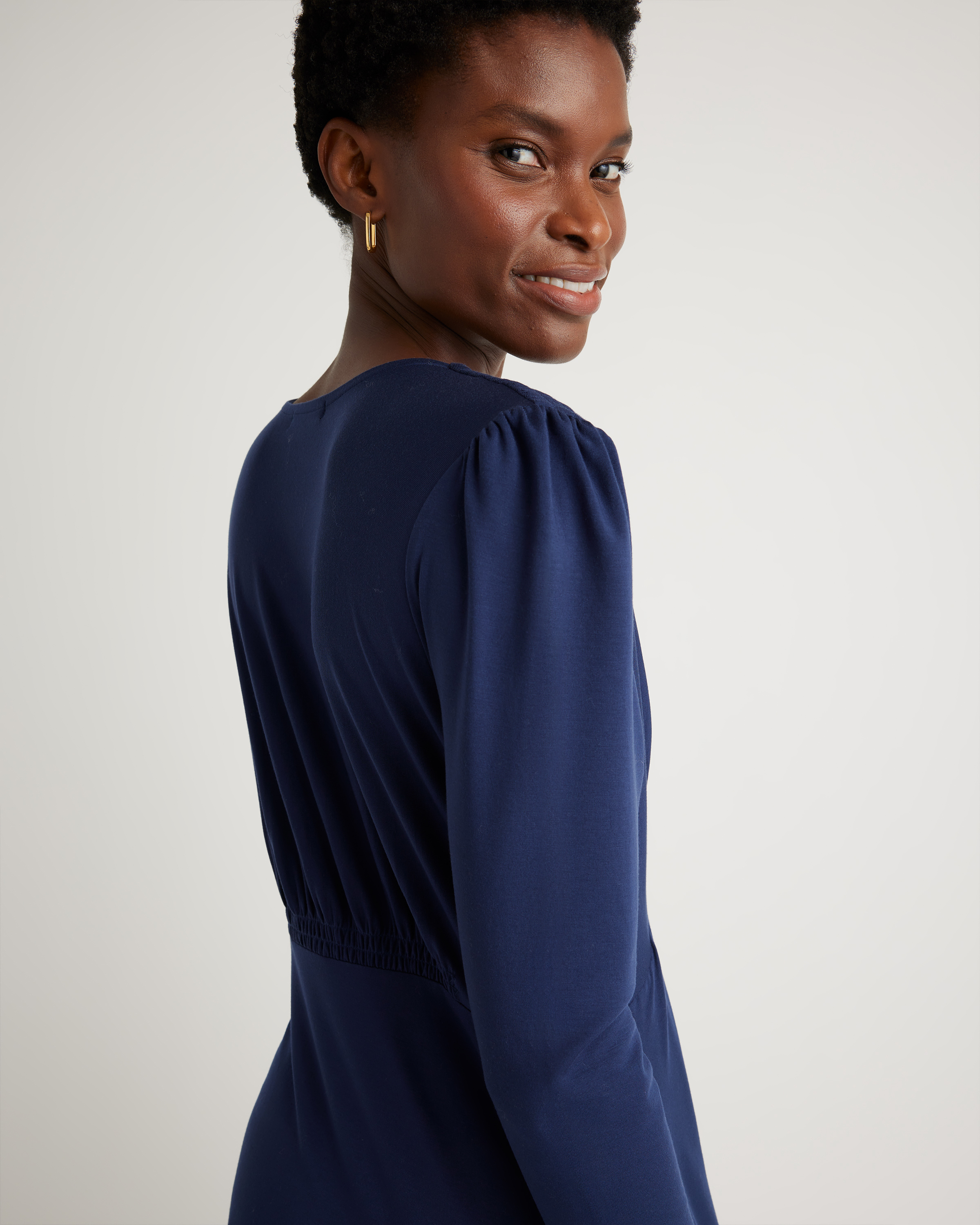 Navy Long Sleeve Jersey Dress Longline Jersey Dress Navy