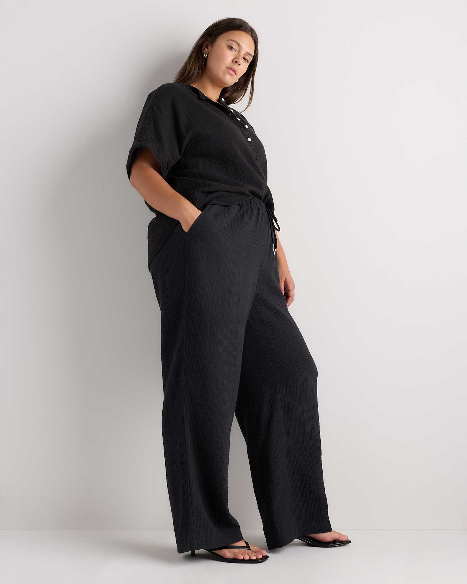 100 cotton dress pants womens SHEIN PETITE High Waist Wide Leg Summer Dress Pants 100% Cotton ,Petite Women