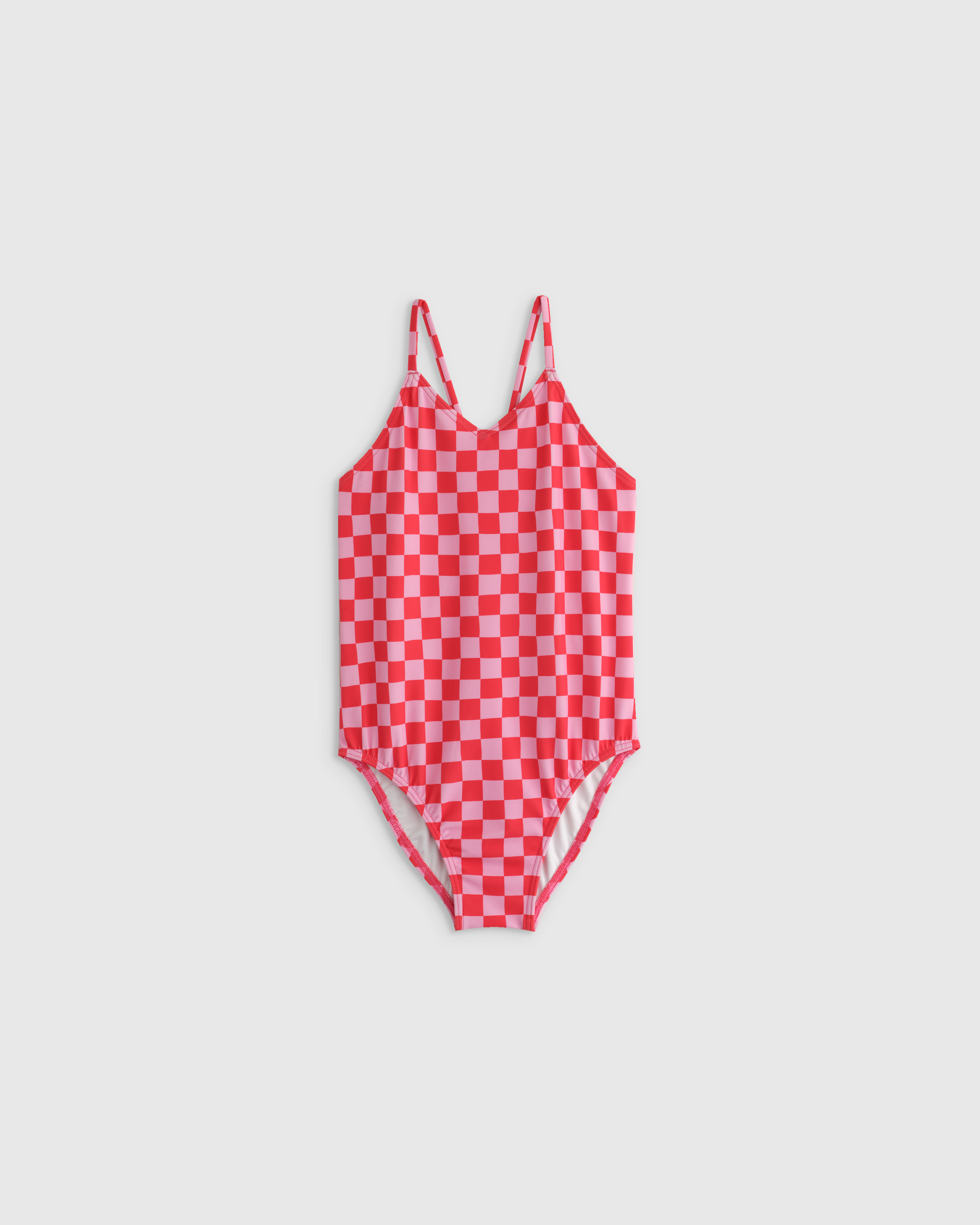 Pink Check One-Piece Swimsuit