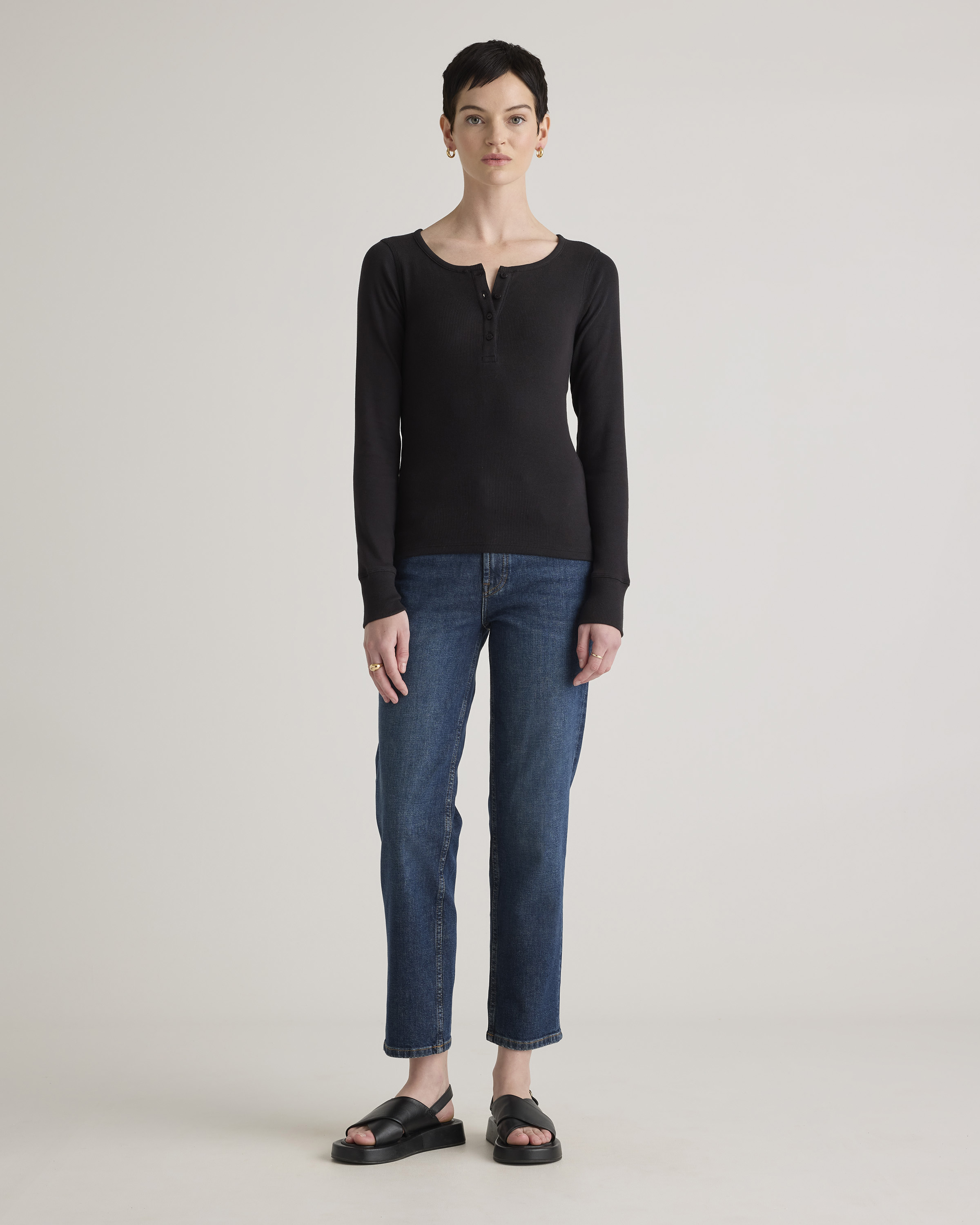 Sweat Henley Divided - Femme - Noir - Taille XS - Coton - Occasion