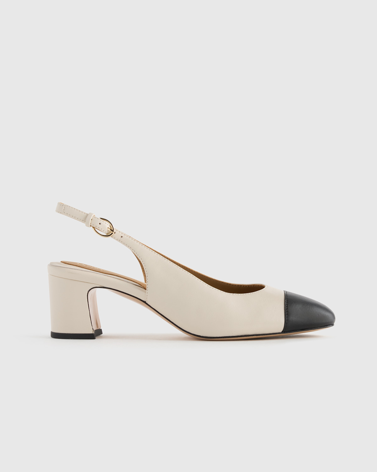 Quince Italian Leather 65mm Cap Toe Slingback
