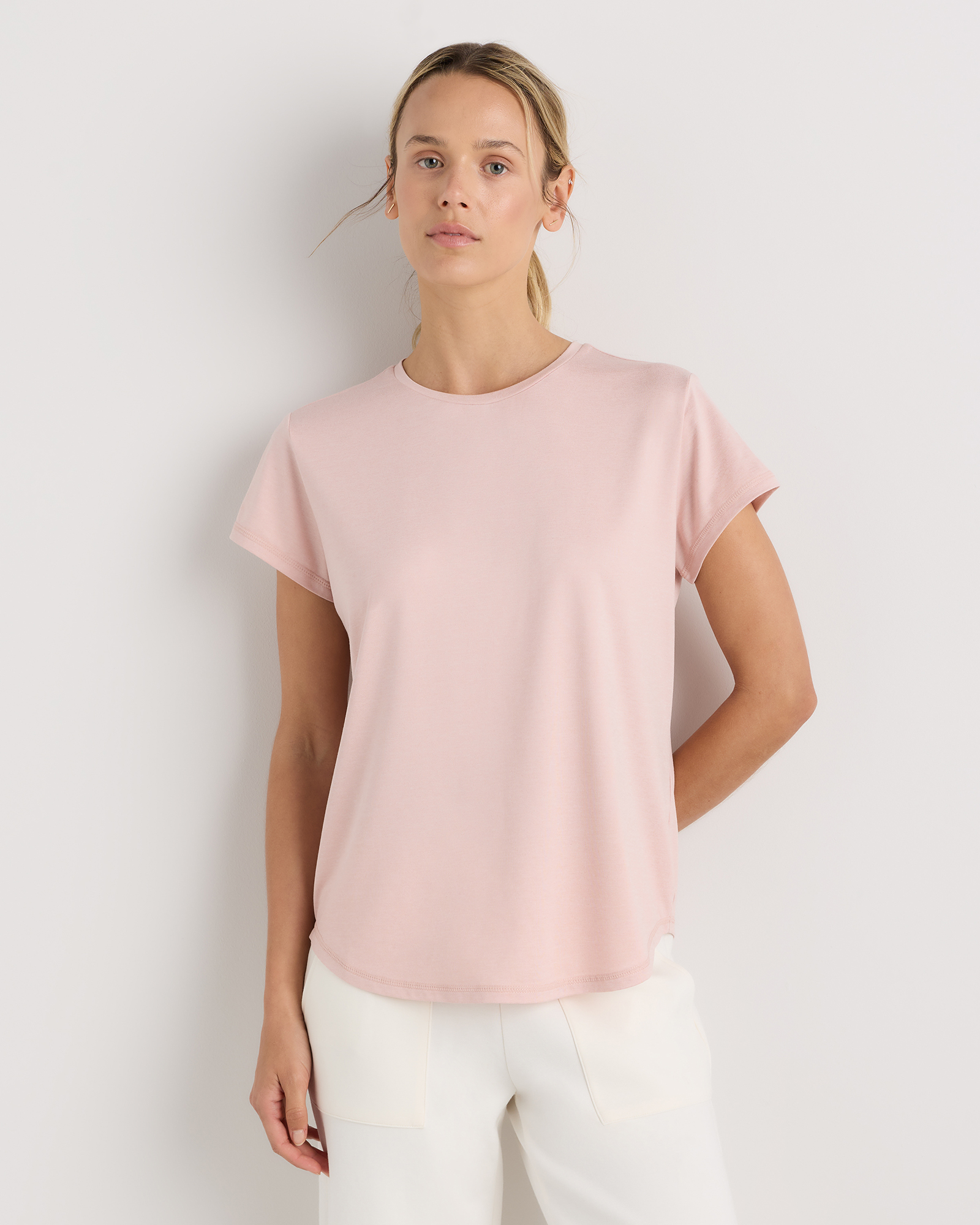 Heather Shell Pink Flowknit Breeze Tee