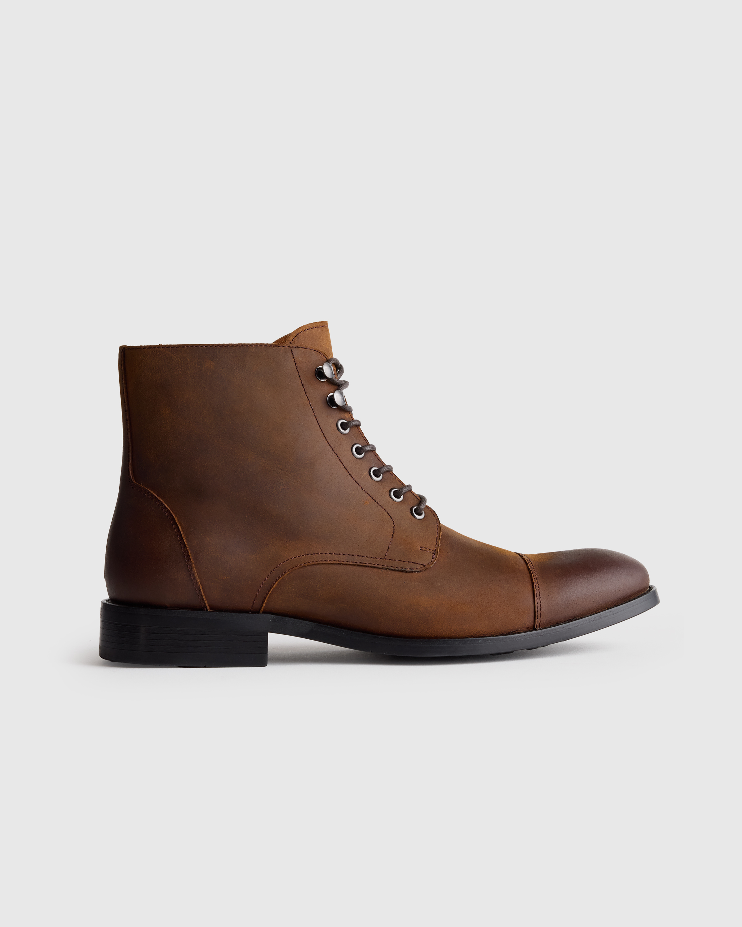 Firewood Crafted Leather Cap Toe Lace Up Boot