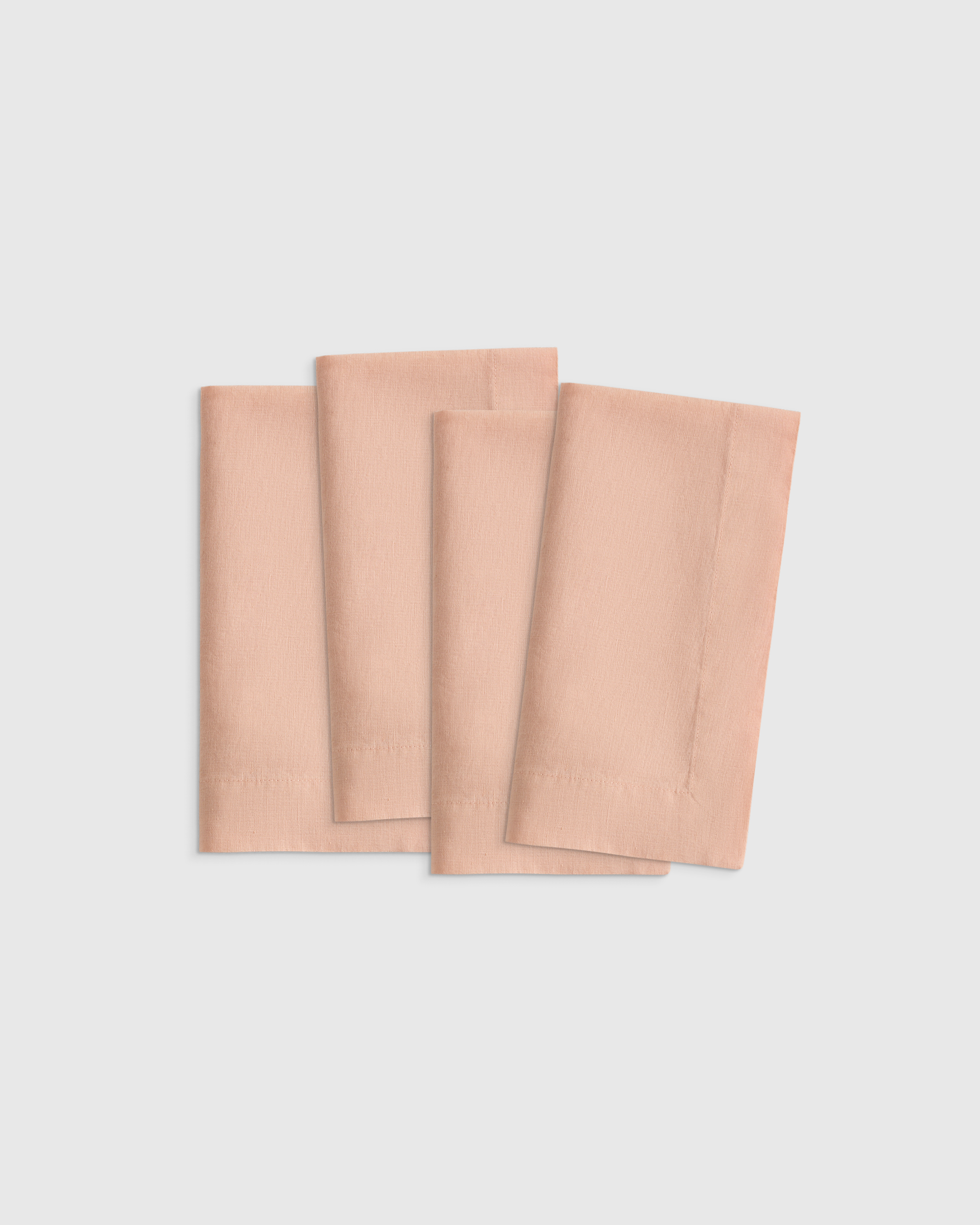 Peach European Linen Wide-Hem Napkins (Set of 4)