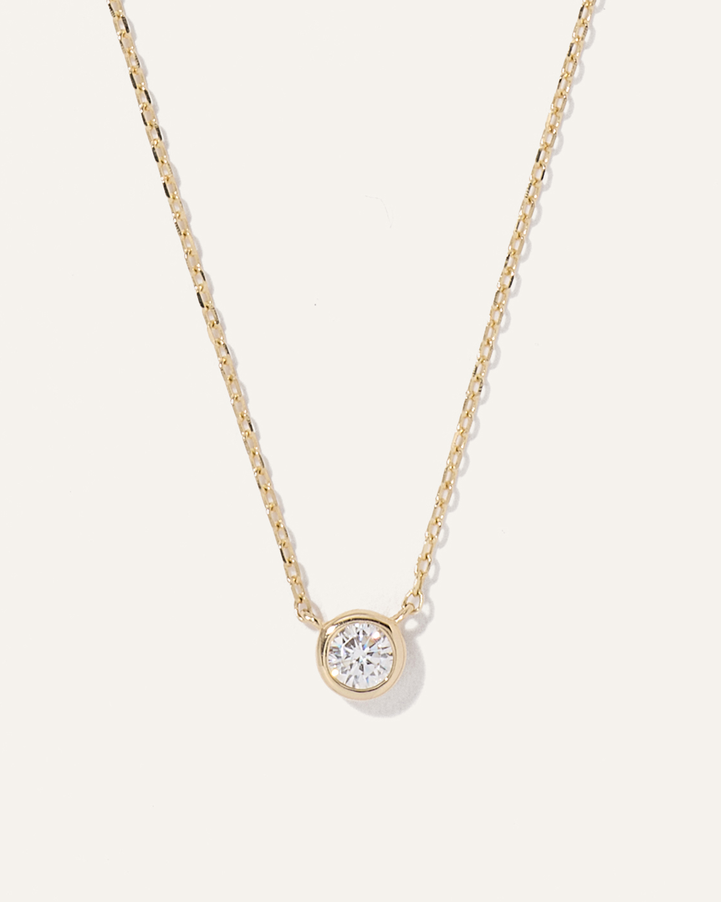 Yellow Gold 14K Gold Diamond Bezel Necklace