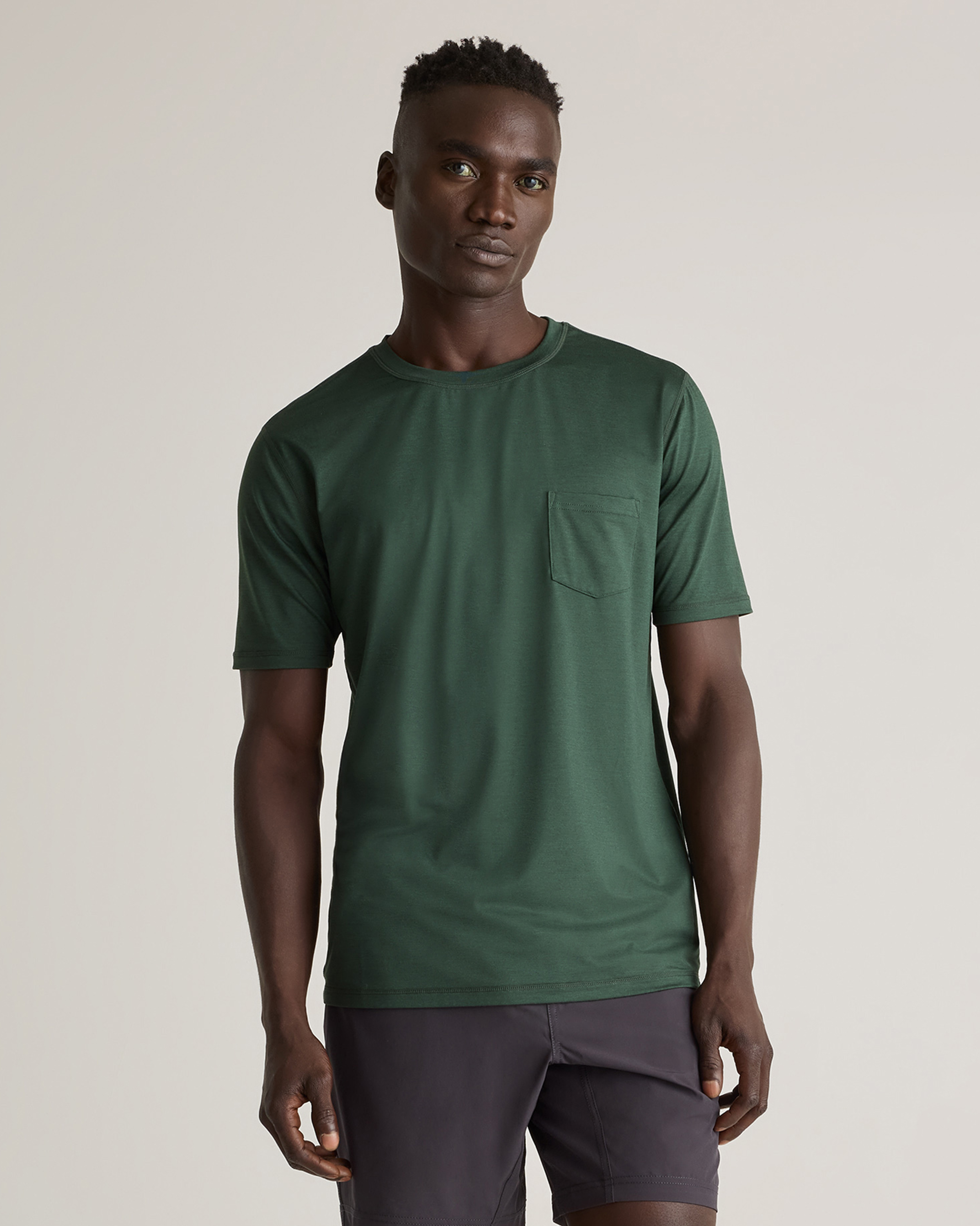 Olive Flowknit Breeze Performance Pocket Tee
