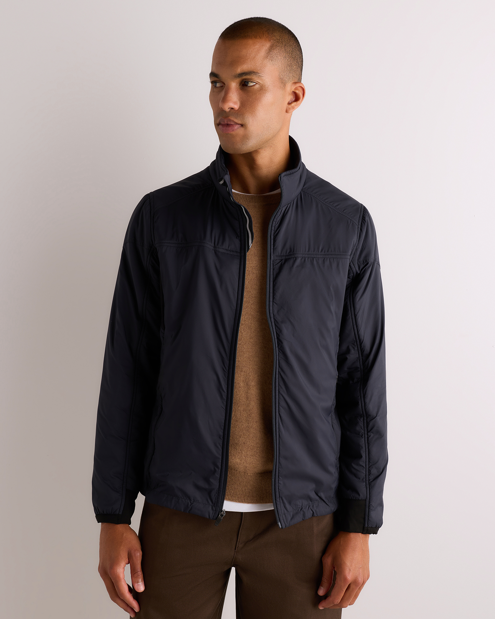 Atlas Navy Blouson résistant aux intempéries à doublure en molleton