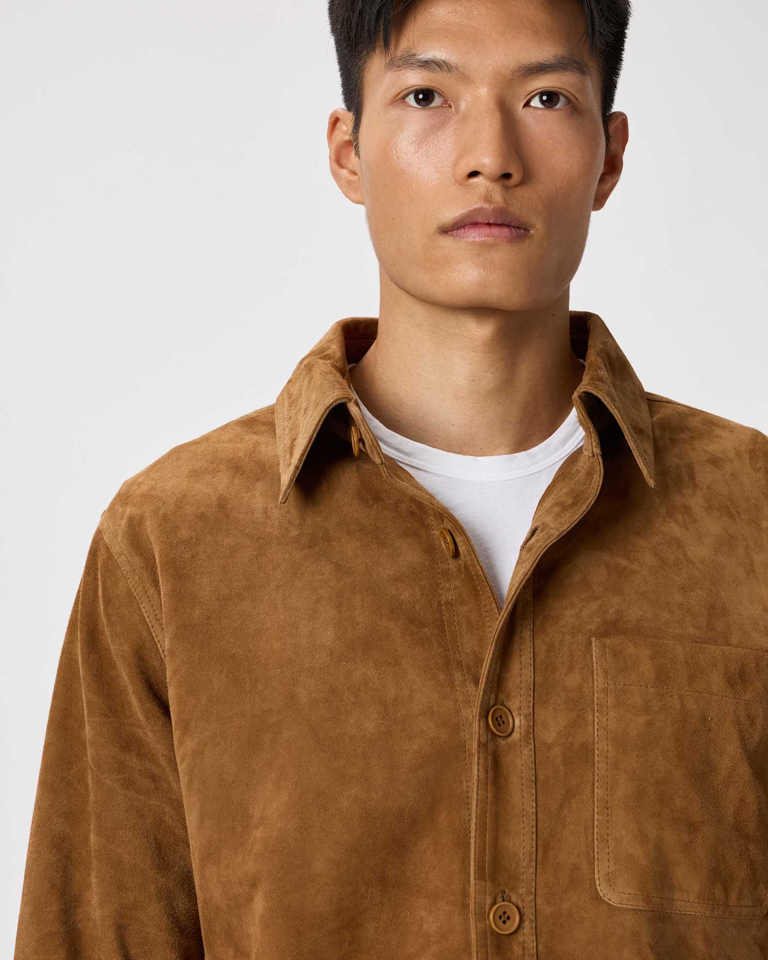 mens suede dress shirts Men's Brown Real Suede Leather Trucker Shirt, Western Style Suede Trucker Shirt, Cowboy Suede Leather Shirt