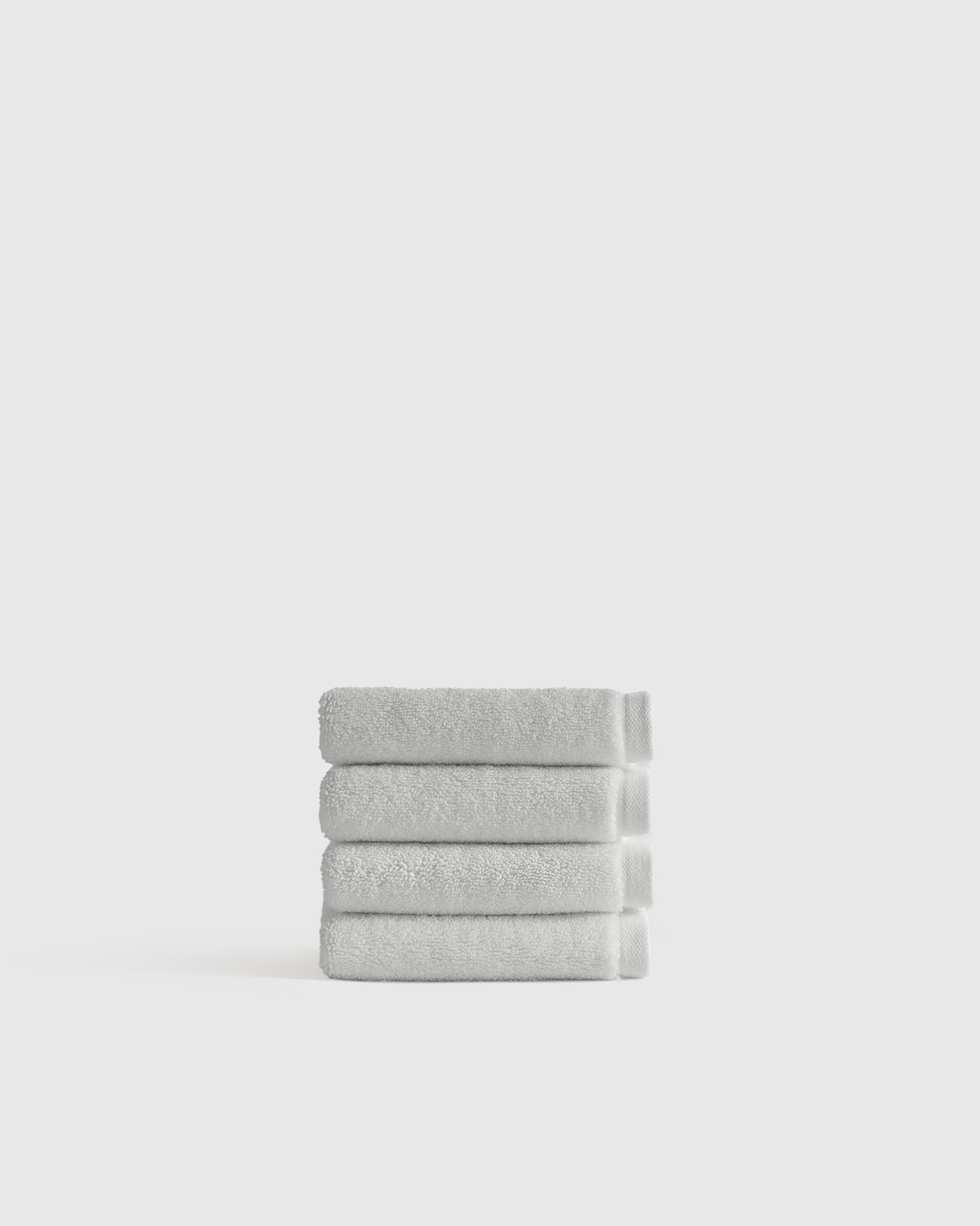 Light Grey Plush Organic Turkish Cotton Washcloth (Set of 4)