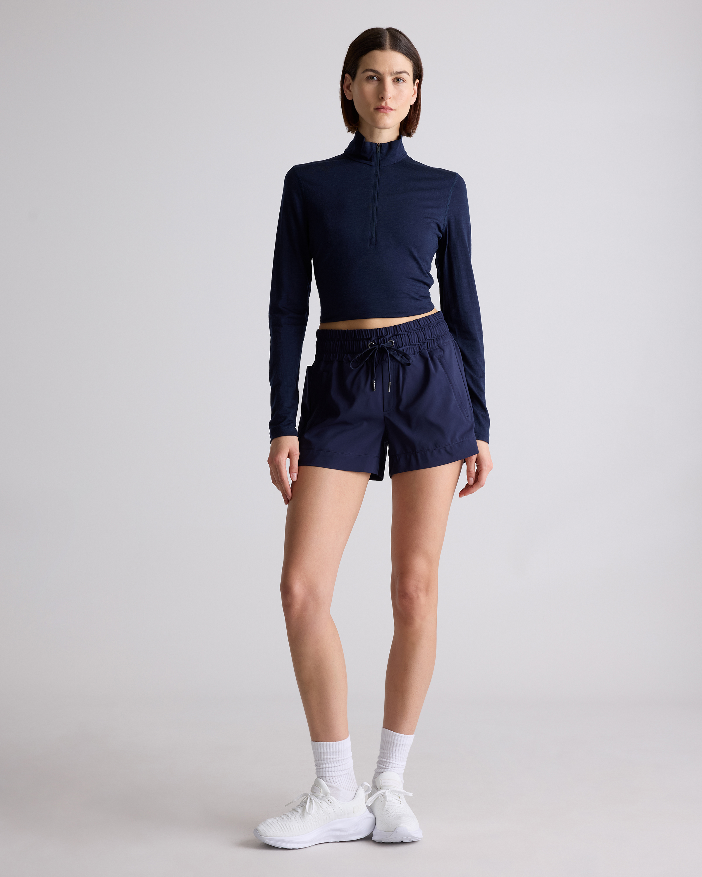 Micro Ripstop Mid-Rise Hike Short in Deep Navy