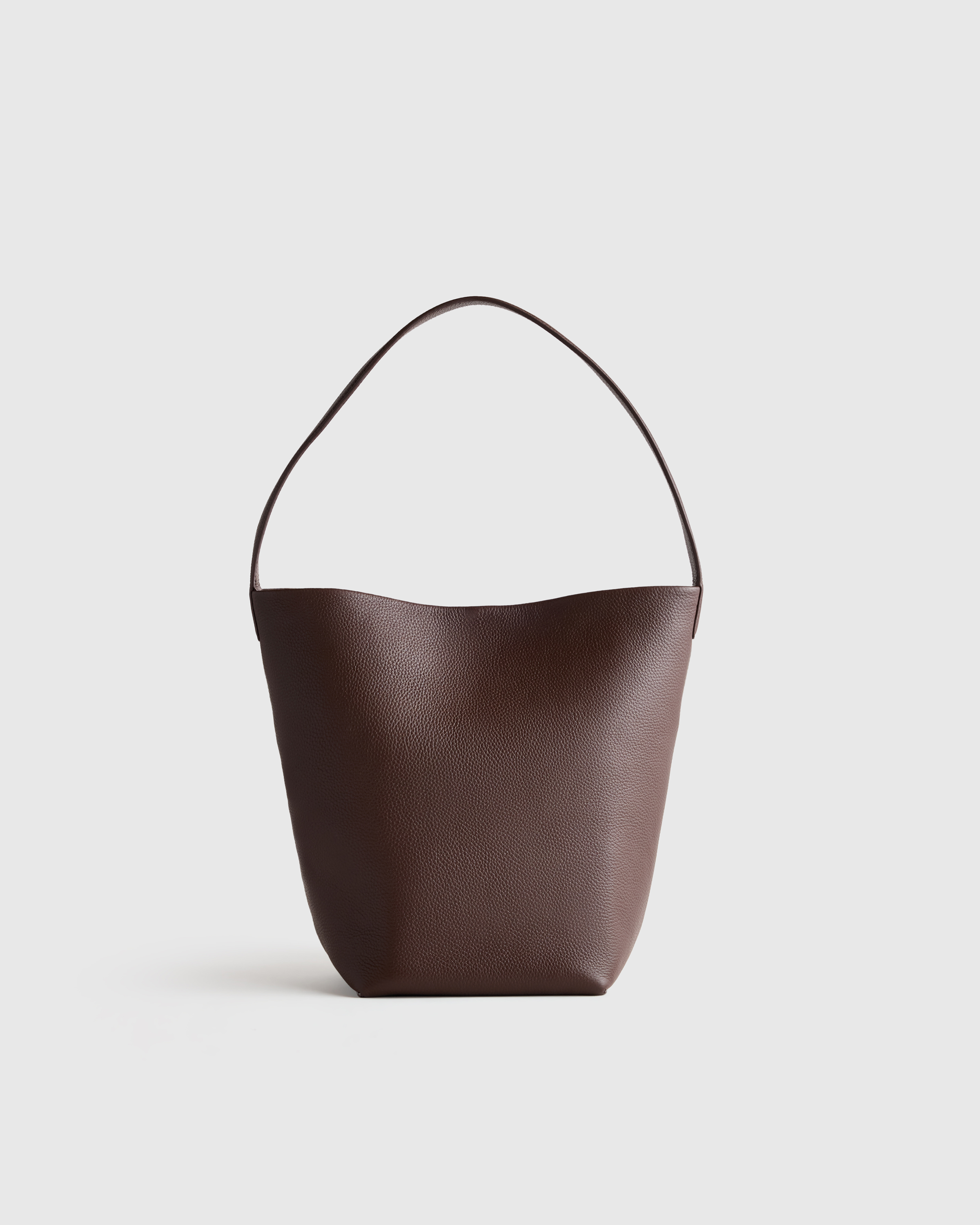 Espresso Brown Italian Leather Soft Bucket Shoulder Bag