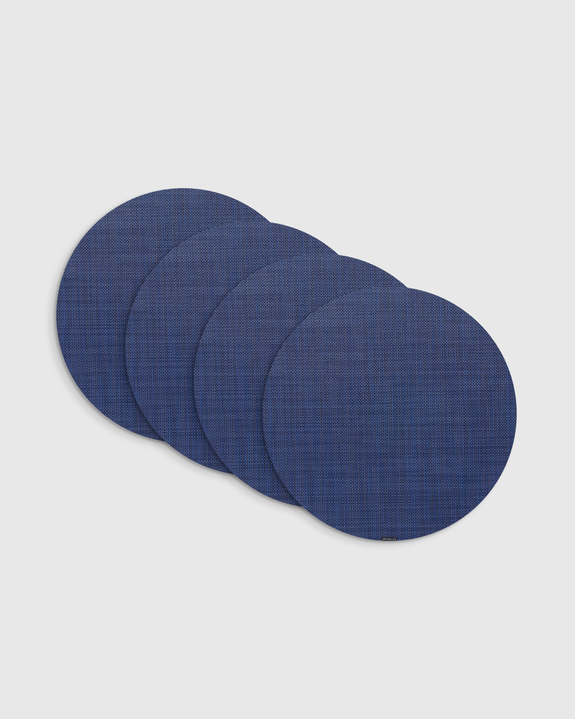 Indigo Mini Basketweave Easy-Care Round Placemat, Set of 4 by Chilewich