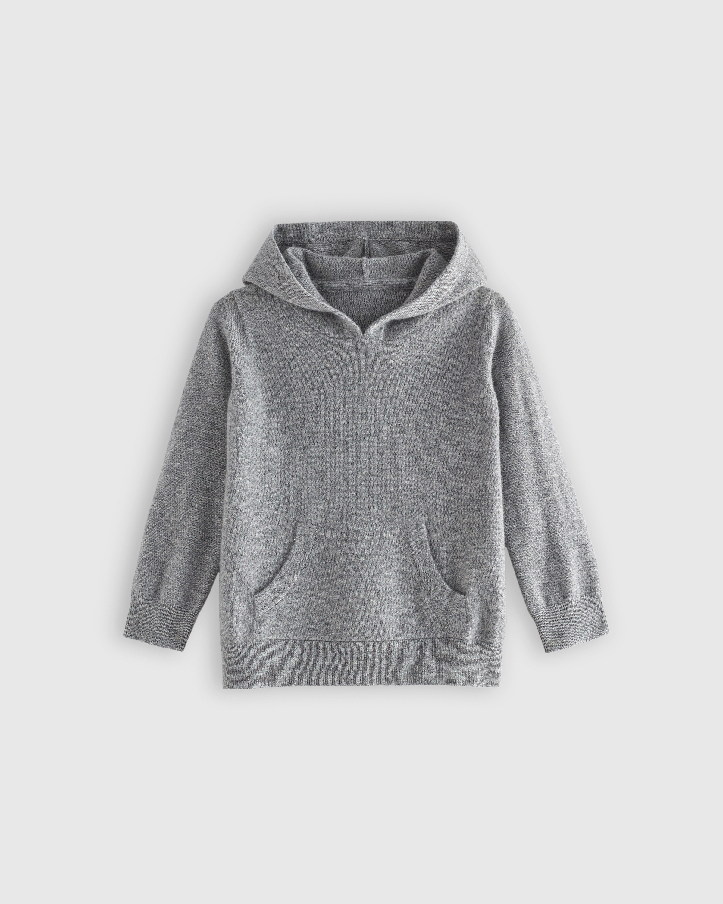 Heather Grey Washable Cashmere Hoodie