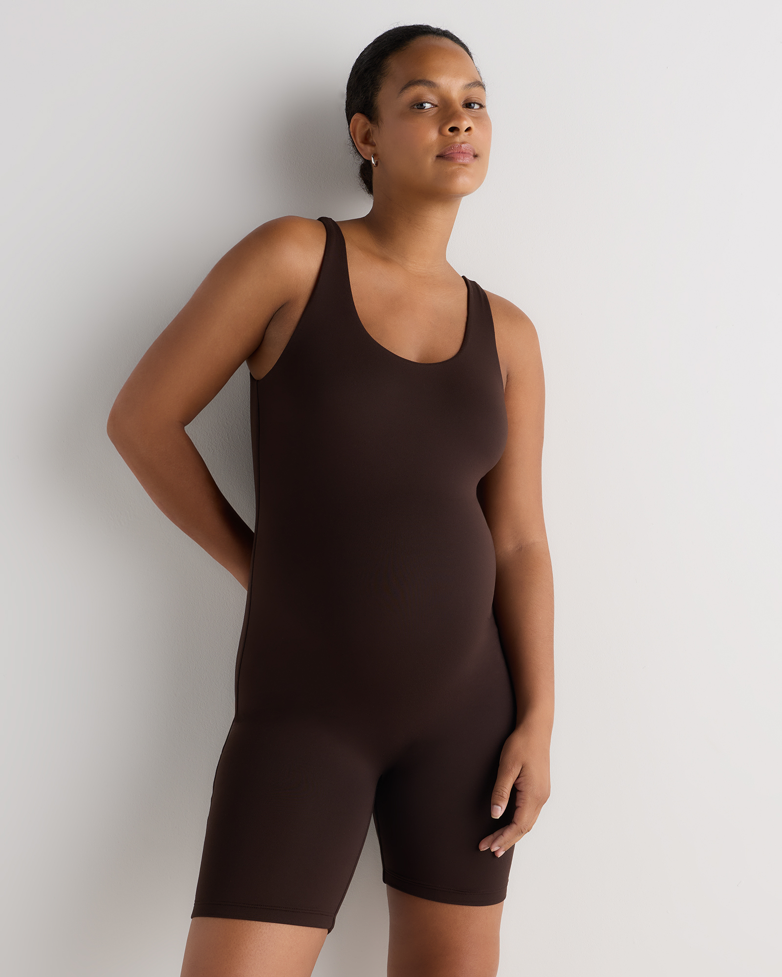 Espresso Smooth Stretch Maternity Romper