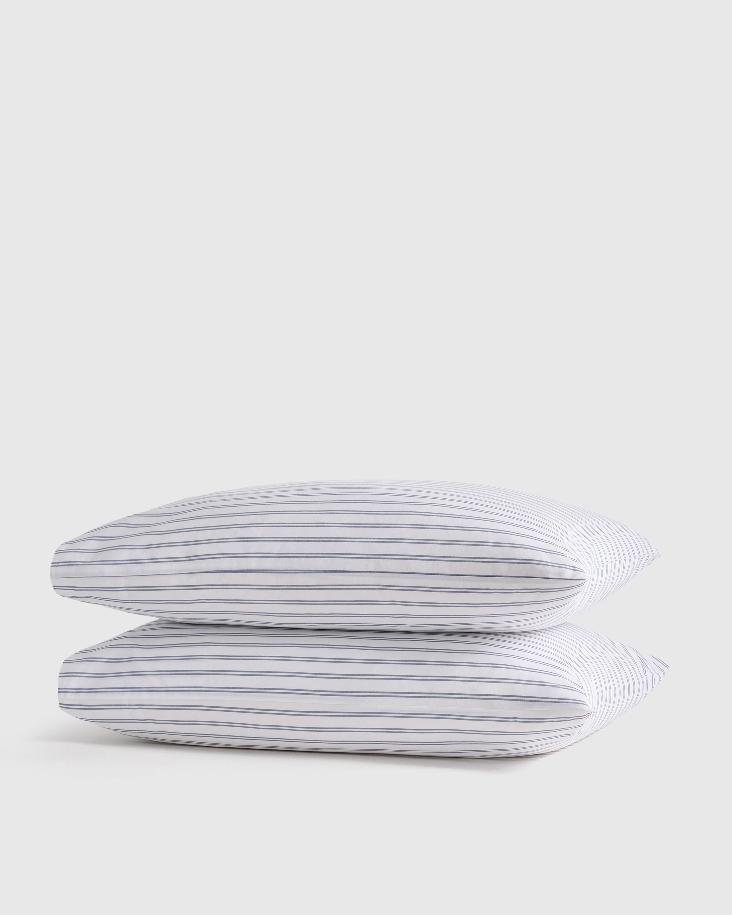Double Stripe Mineral Classic Organic Percale Pillowcase Set