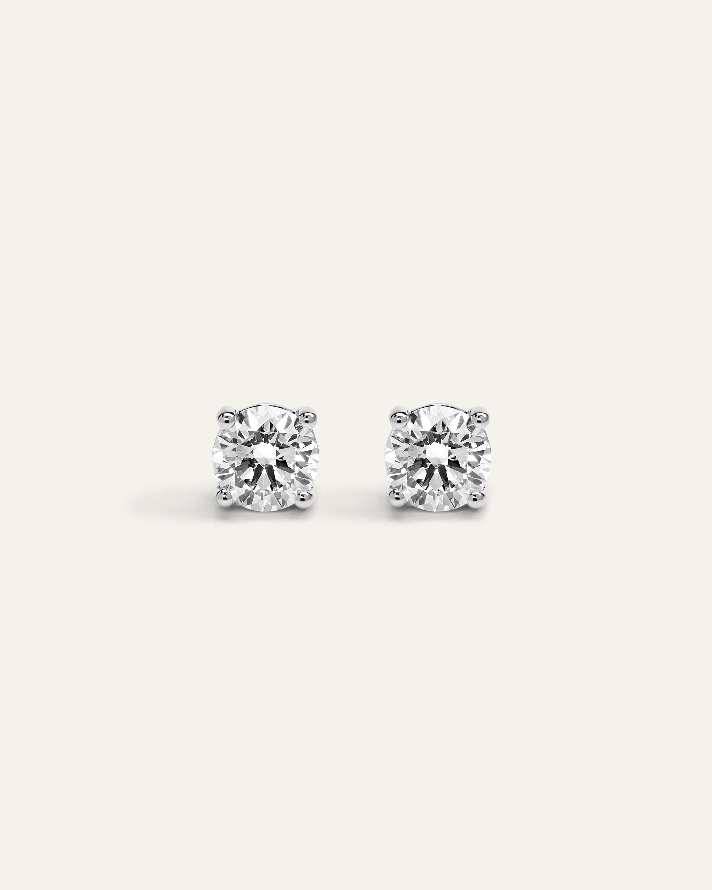 White Gold 14K Gold Lab Grown Diamond Four-Prong Solitaire Studs