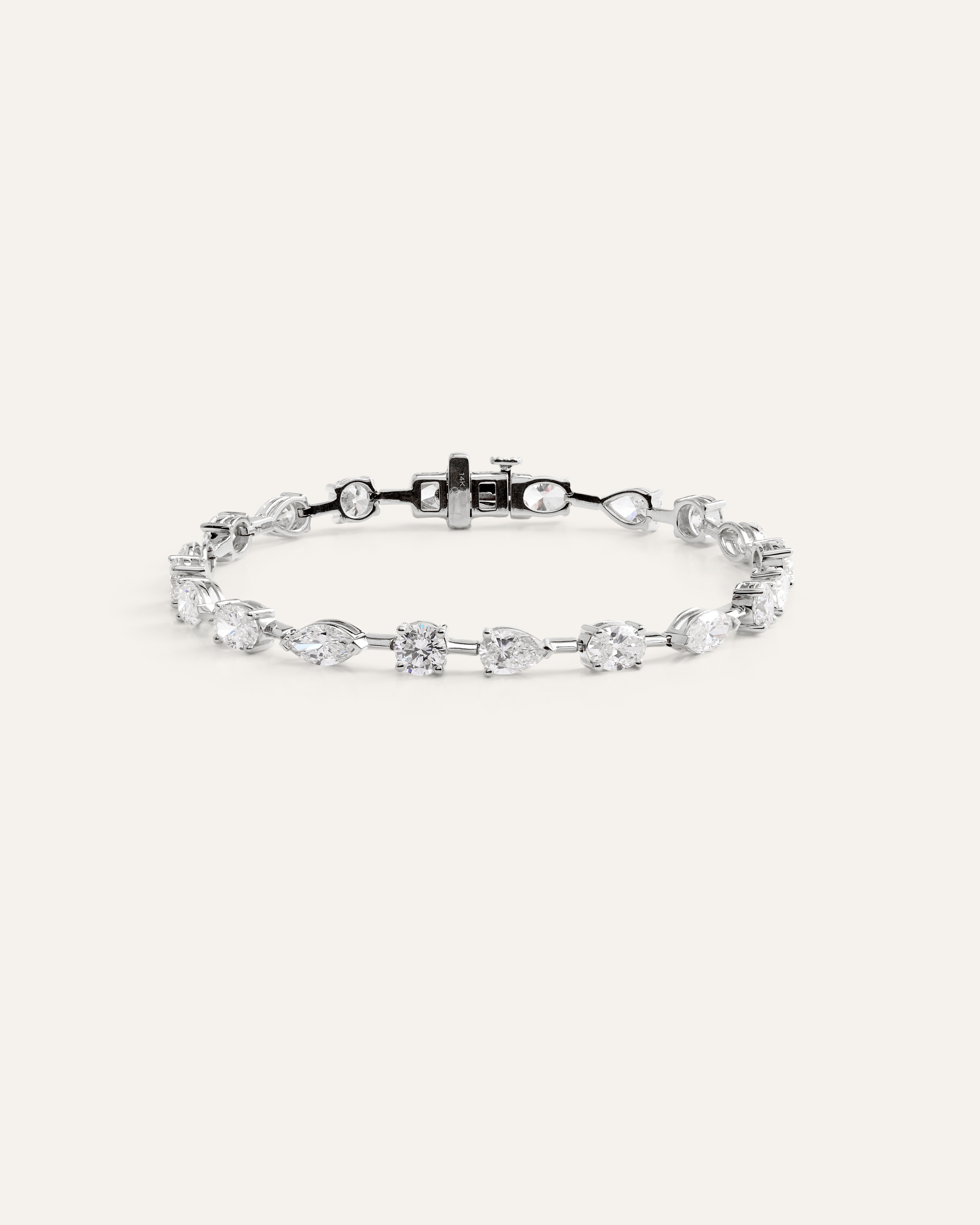 White Gold 14K Gold Lab Grown Diamond Mixed Shape Tennis Bracelet