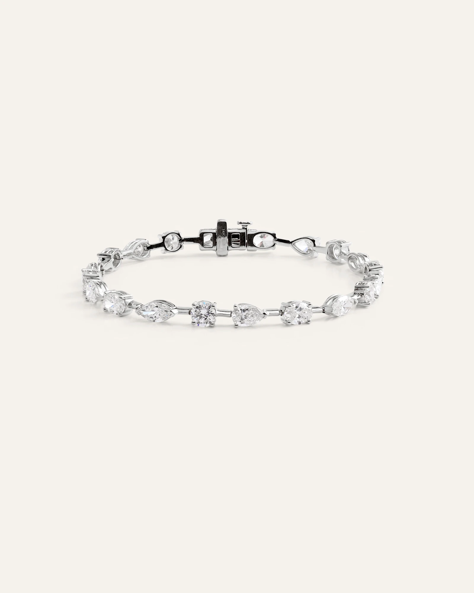 14K Gold Lab Grown Diamond Mixed Shape Tennis Bracelet