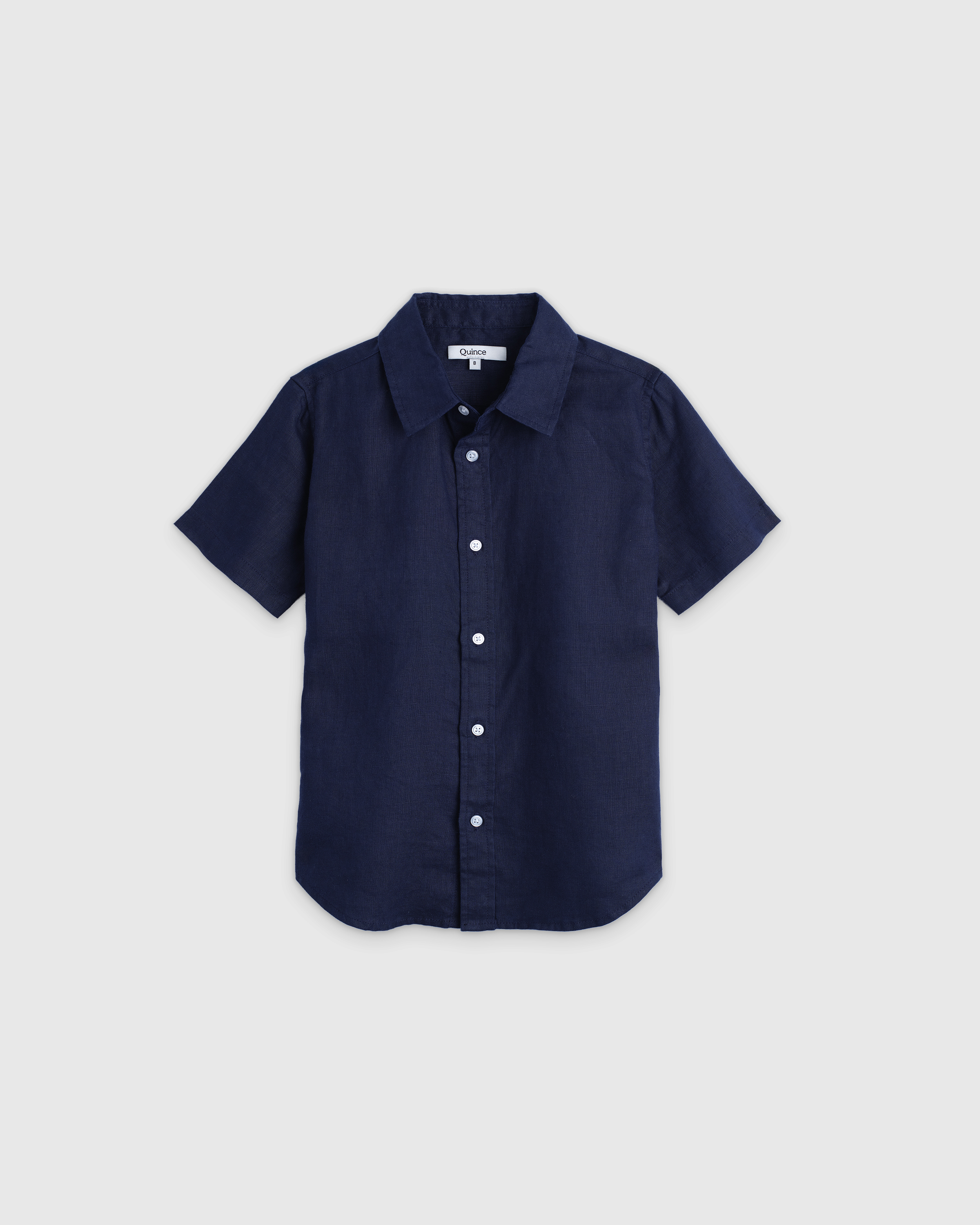 Deep Navy 100% European Linen Short Sleeve Shirt