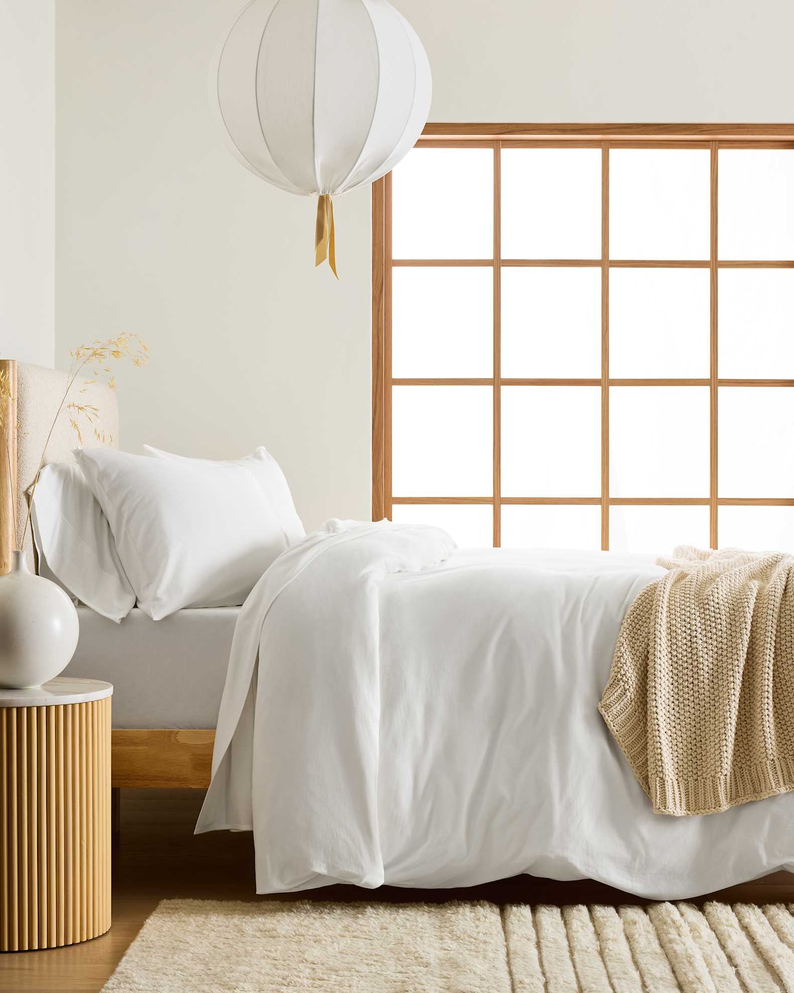 Organic Jersey Duvet Cover Set in White, Size Full/Queen, Cotton by Quince