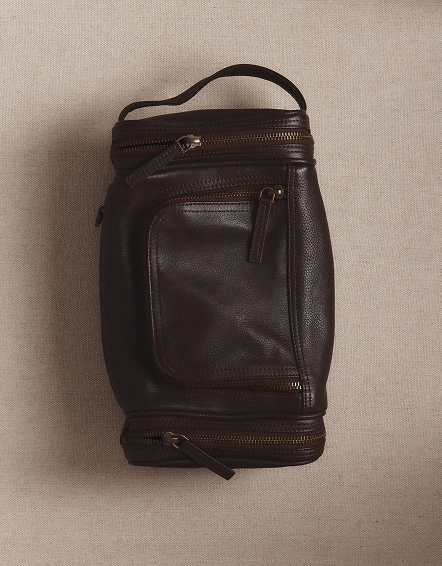 Dark Brown Nappa Leather Toiletry Bag