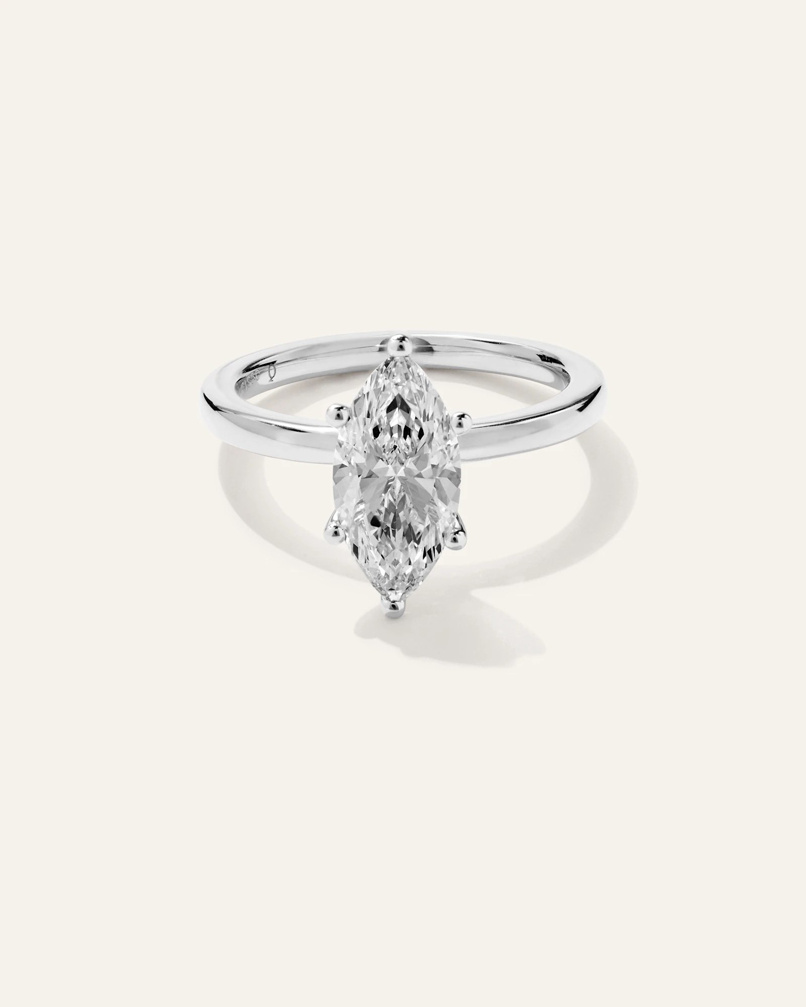 Lab Grown Diamond Marquise Comfort Fit Engagement Ring