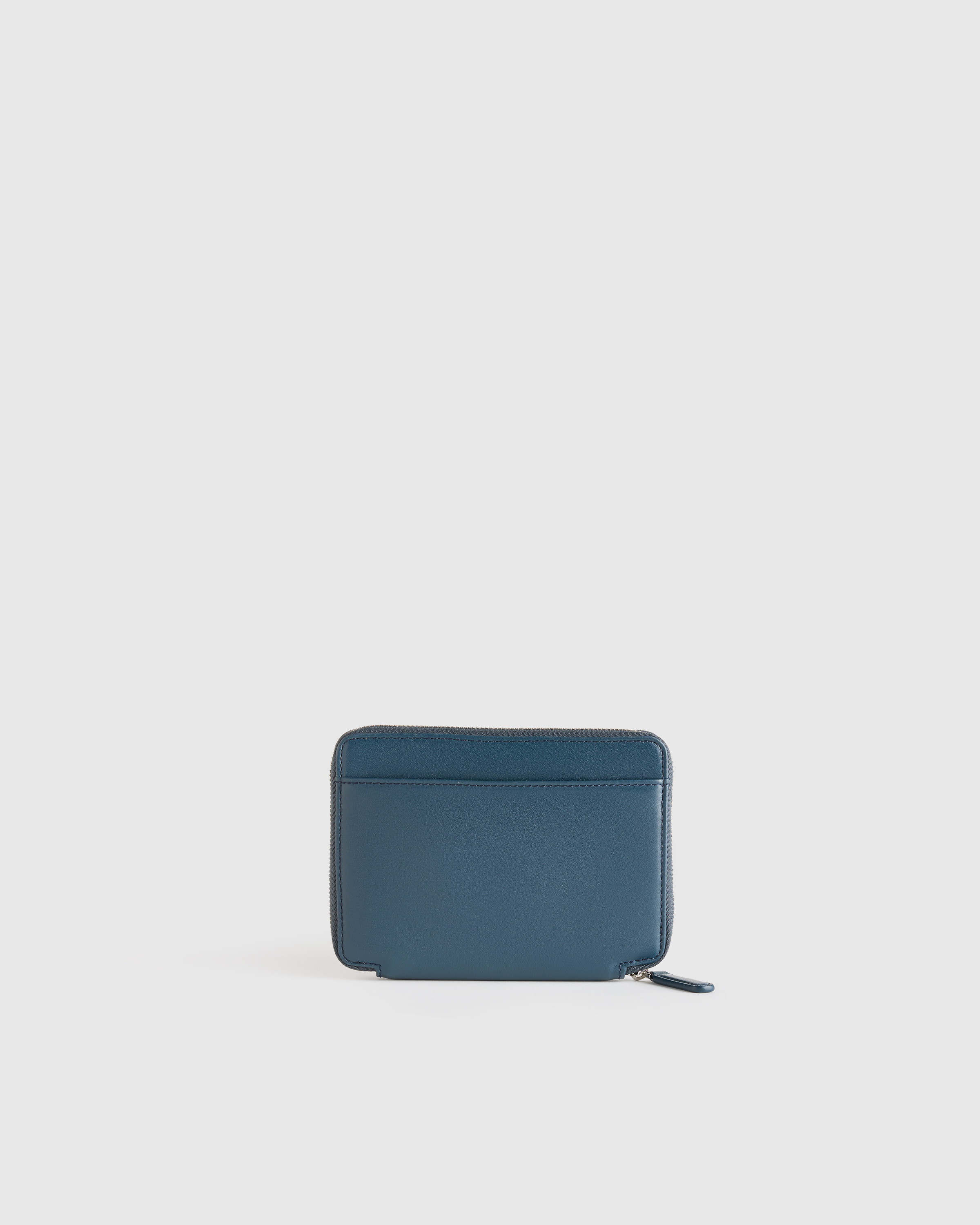 Nappa Leather RFID Zip Travel Wallet in Navy