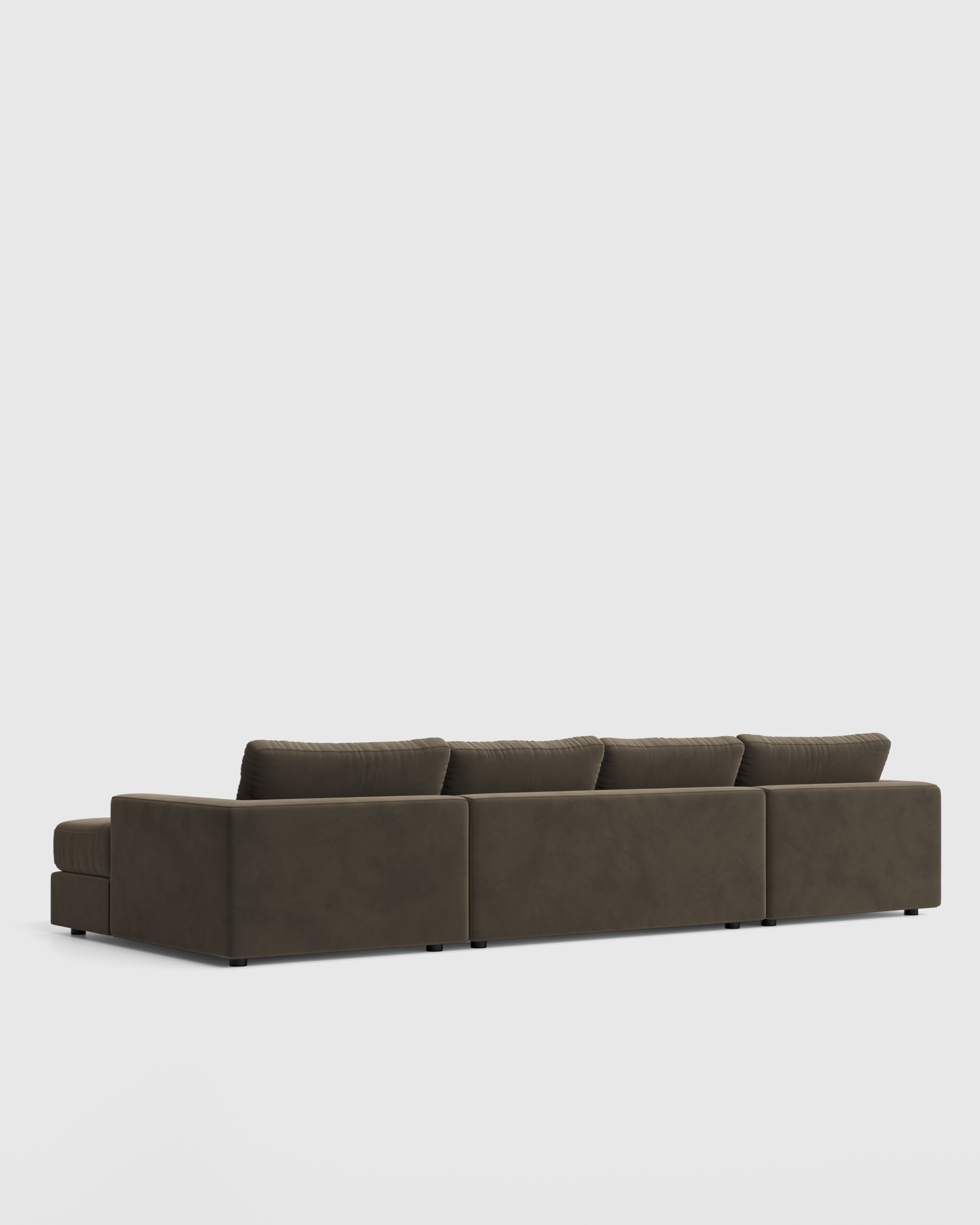Square Arm Deep Seat U Sectional Sable Back angle