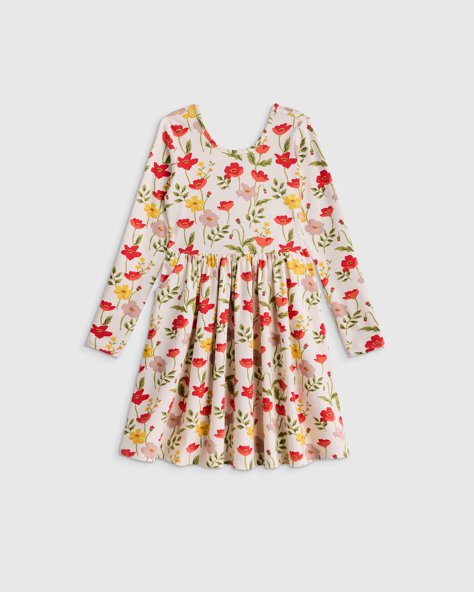 Organic Cotton Long Sleeve Skater Dress - Toddler Girl Organic Cotton Long Sleeve Skater Dress - Toddler Girl