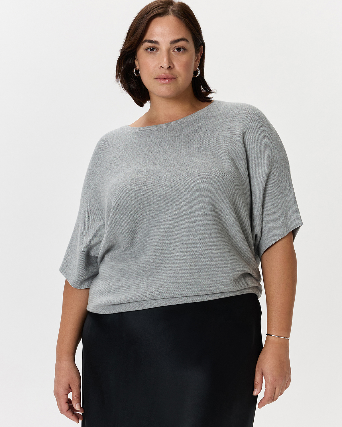 Quince Women's Lightweight Cotton Cashmere Link-stitch Dolman Sweater In Gray
