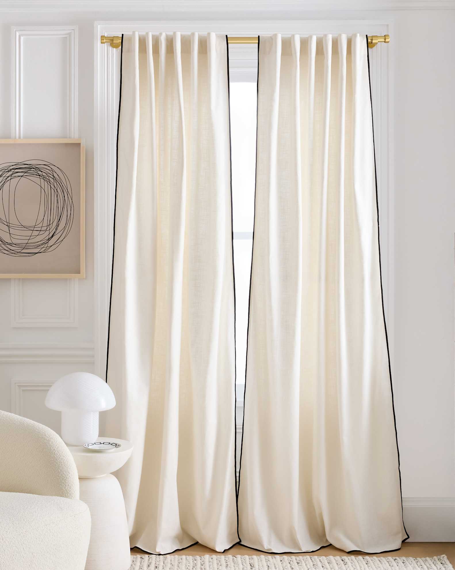 Quince Piped Edge Cotton Curtain