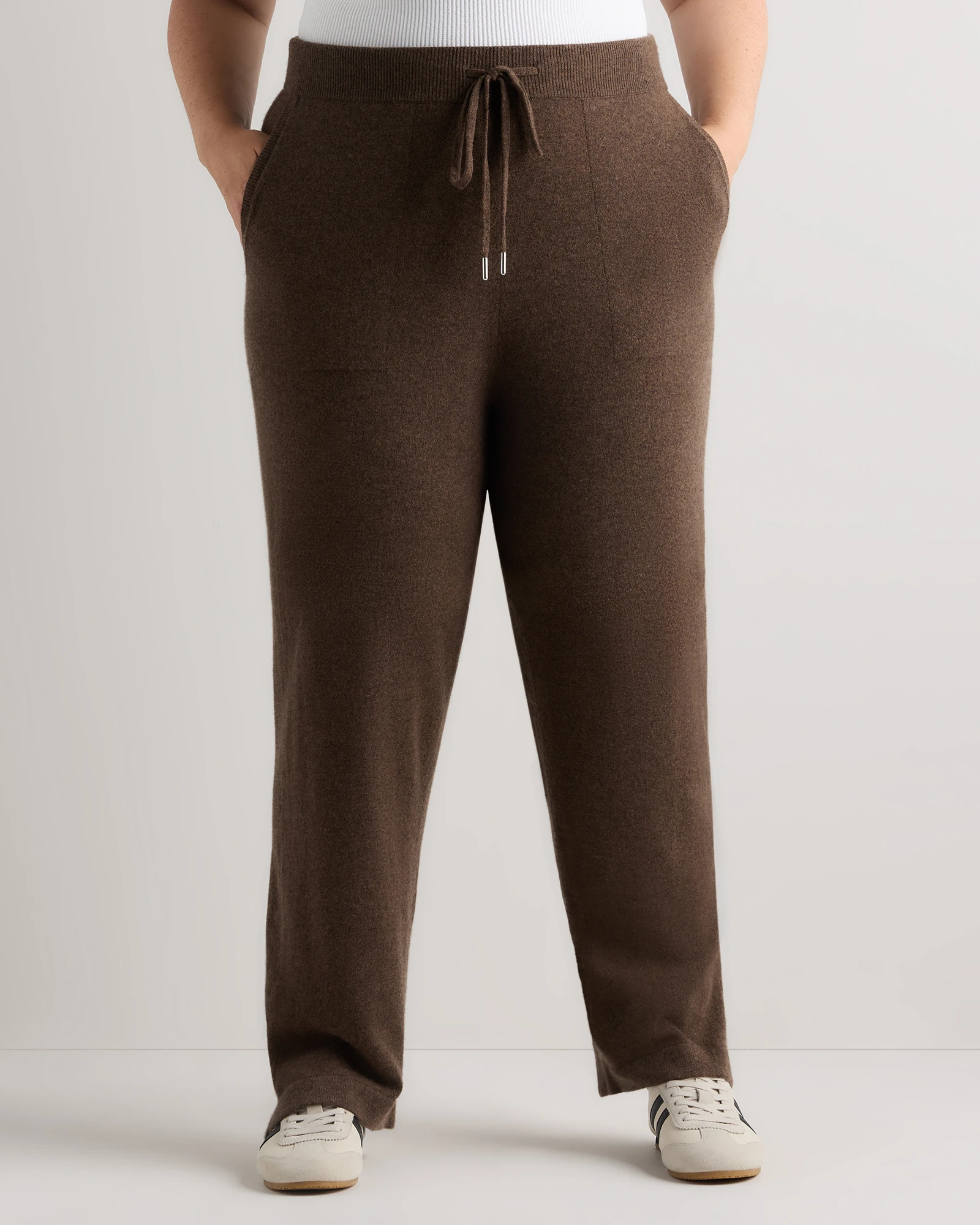 Plus Size Mongolian Cashmere Straight Leg Pants