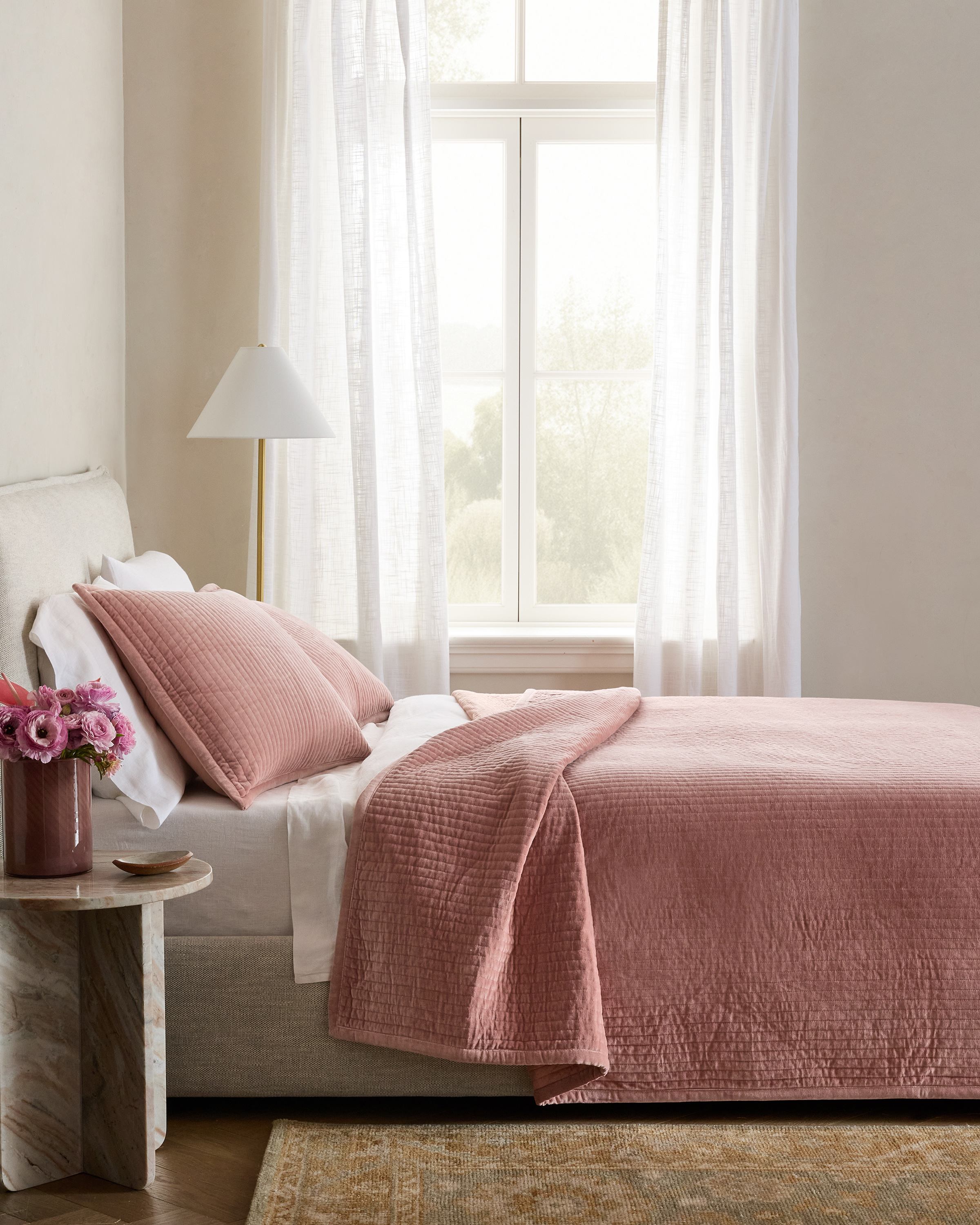 Rose Cotton Velvet Channel Quilt