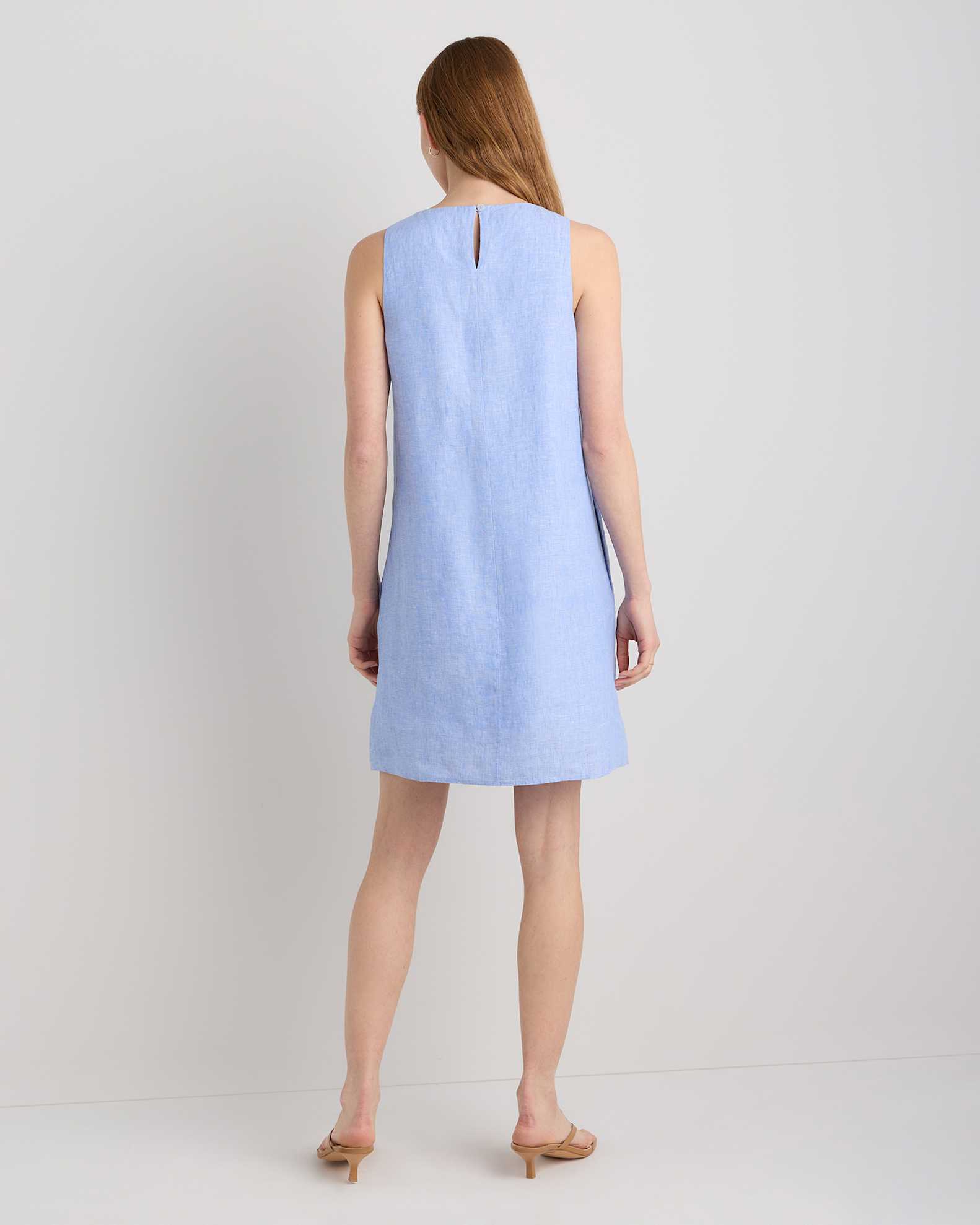 100% European Linen Tank Mini Dress in French Blue 100% European Linen Tank Mini Dress in French Blue