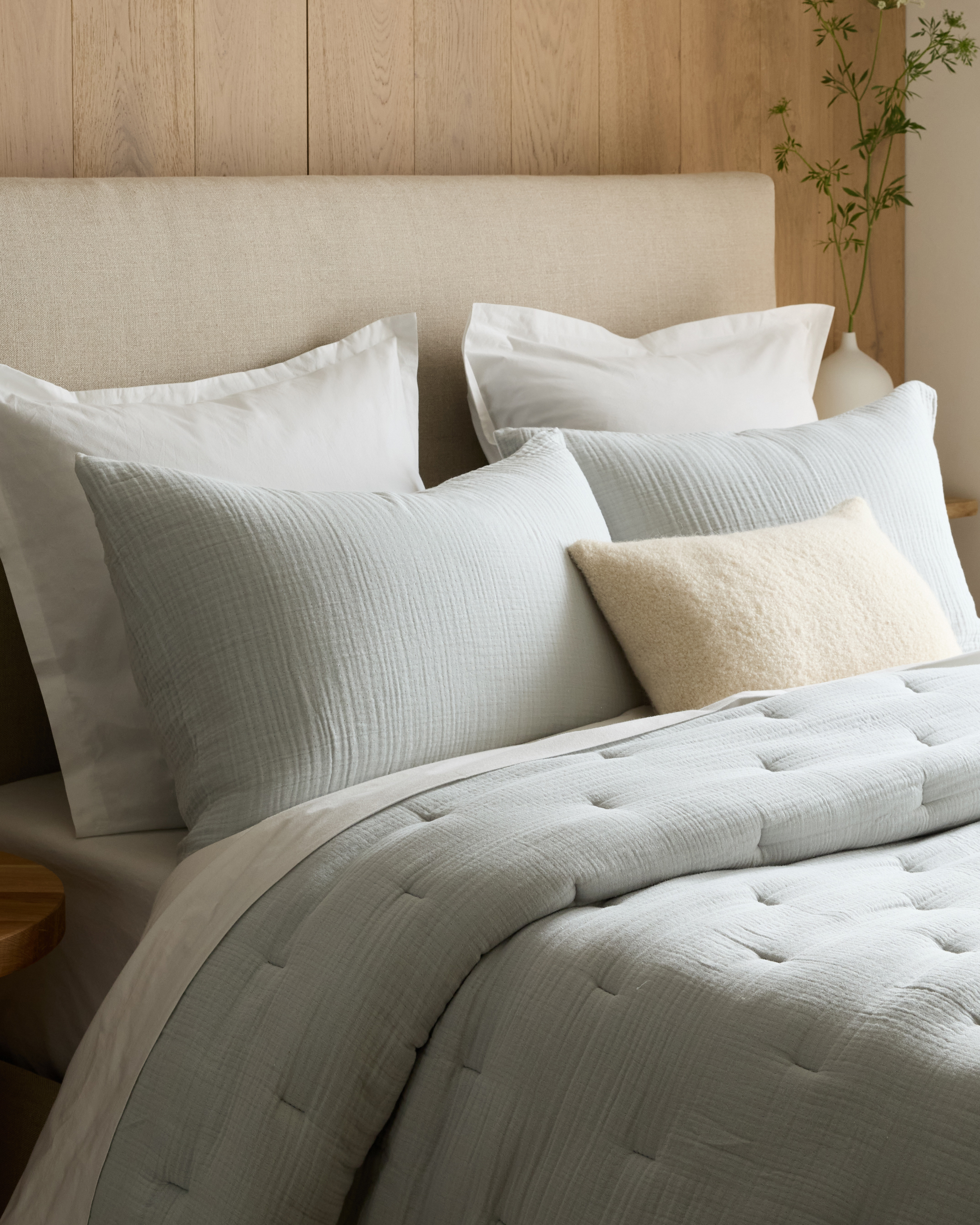 Organic Airy Gauze Dream Quilt Set - Mist