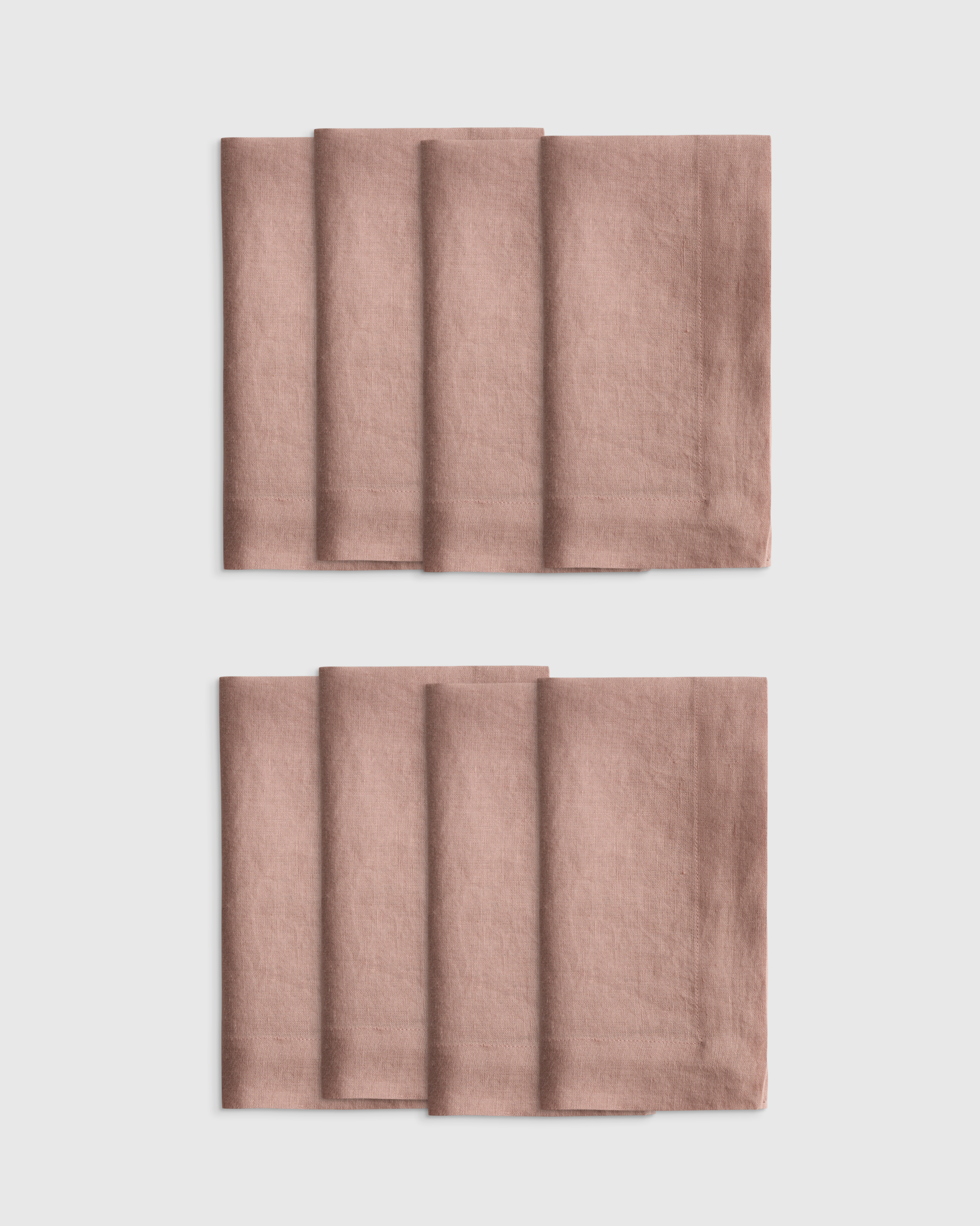 Dusty Mauve European Linen Wide-Hem Napkins (Set of 8)