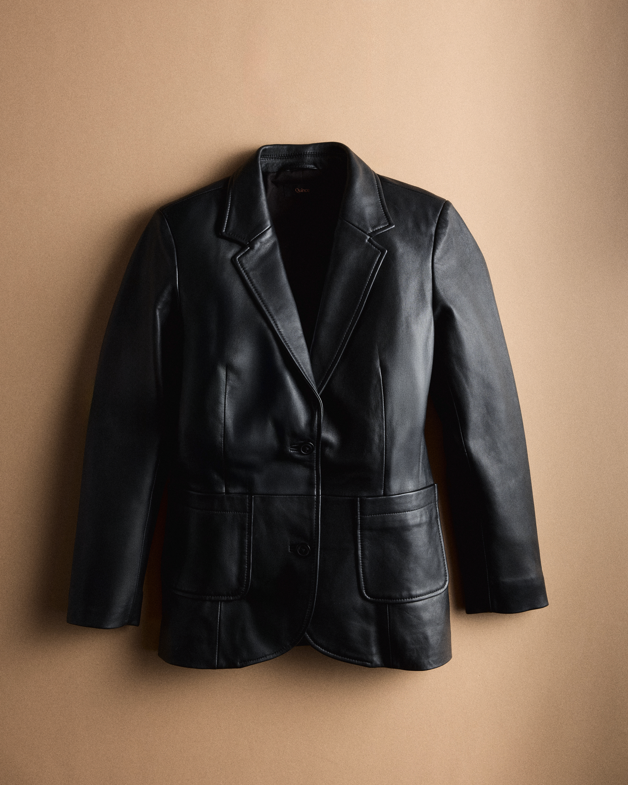 True Black 100% Leather Blazer