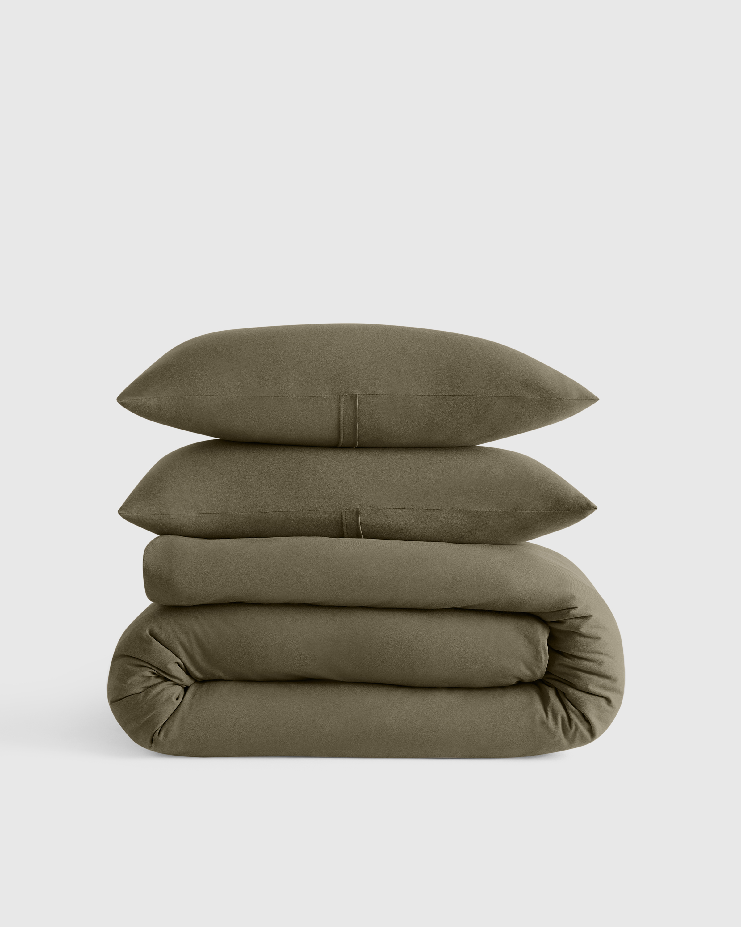 Dusty Olive Organic Jersey Duvet Cover Set