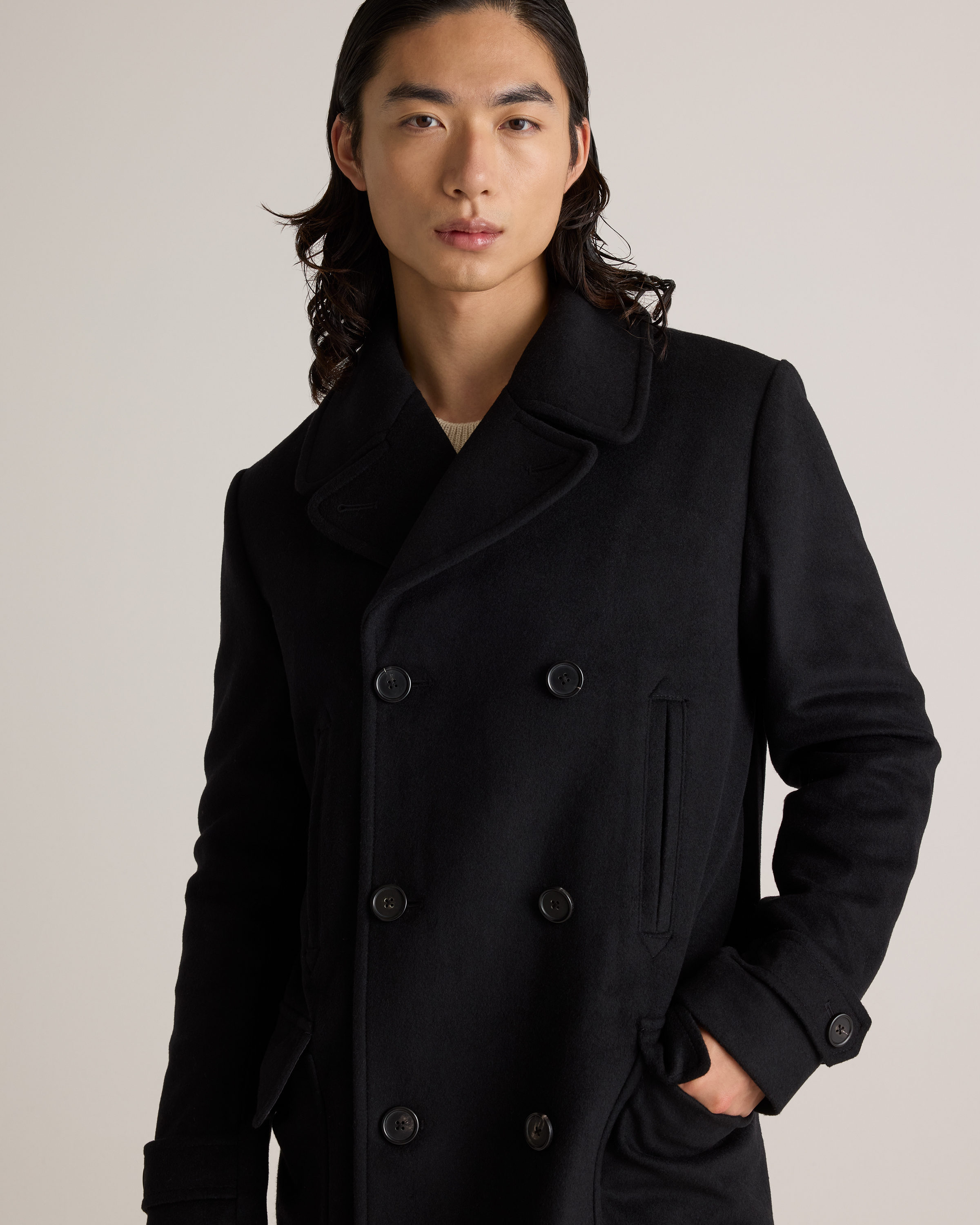 Italian Wool Double-Breasted Coat