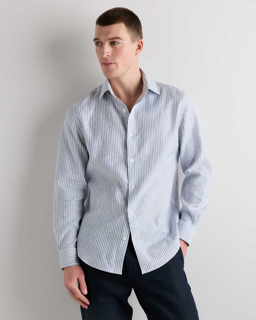 white and grey dress shirt Men's Grey & White Gingham Dress Shirt (Light Grey Check Long Sleeve) Extra Trim / 15.5 / m / 34-35