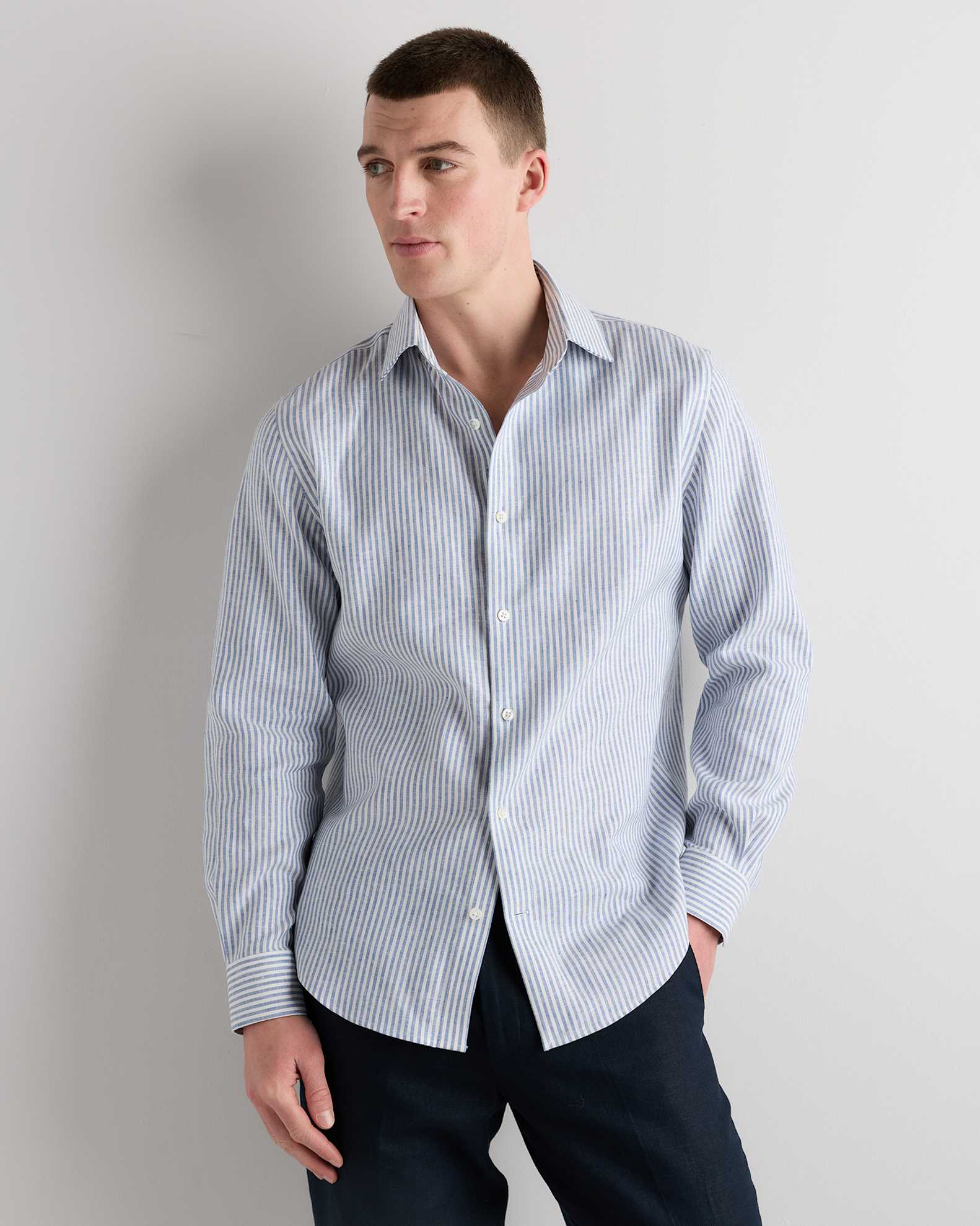 Men's 100% European Linen Dress Shirt Men's 100% European Linen Dress Shirt