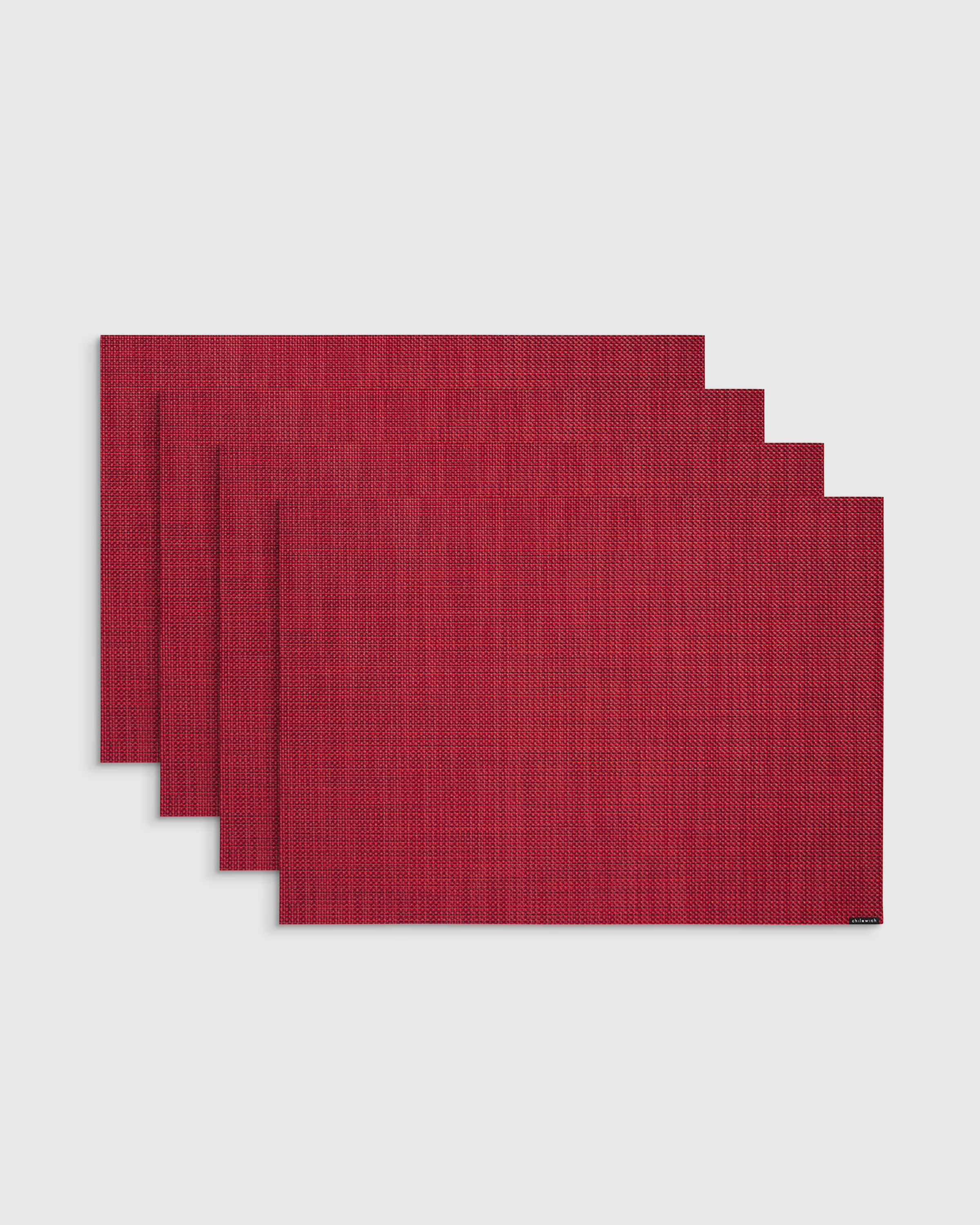 Scarlet Mini Basketweave Easy-Care Rectangular Placemat, Set of 4 by Chilewich