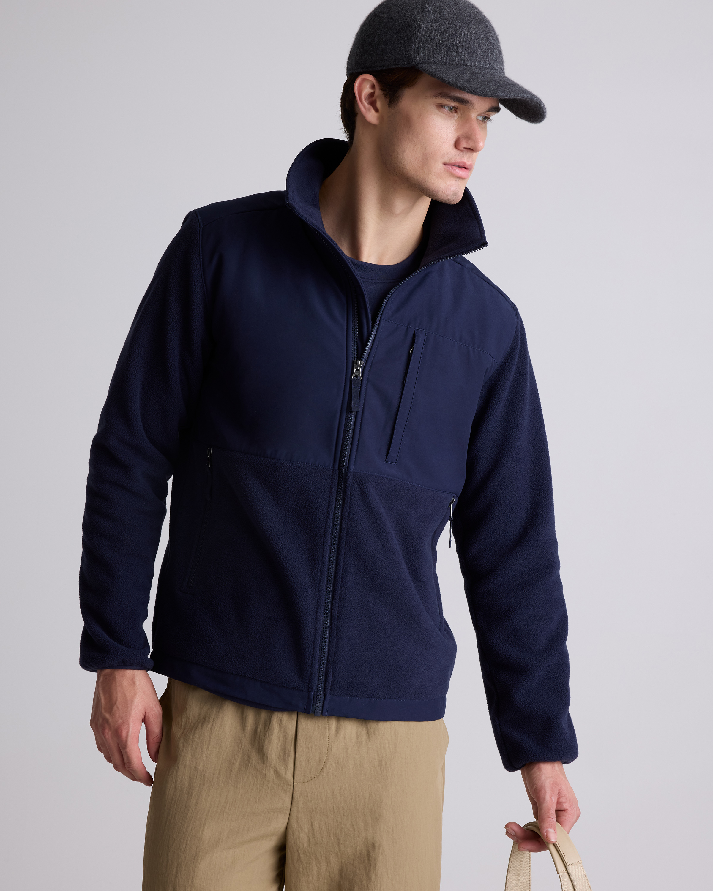 Polar Fleece Full-Zip Jacket in Deep Navy