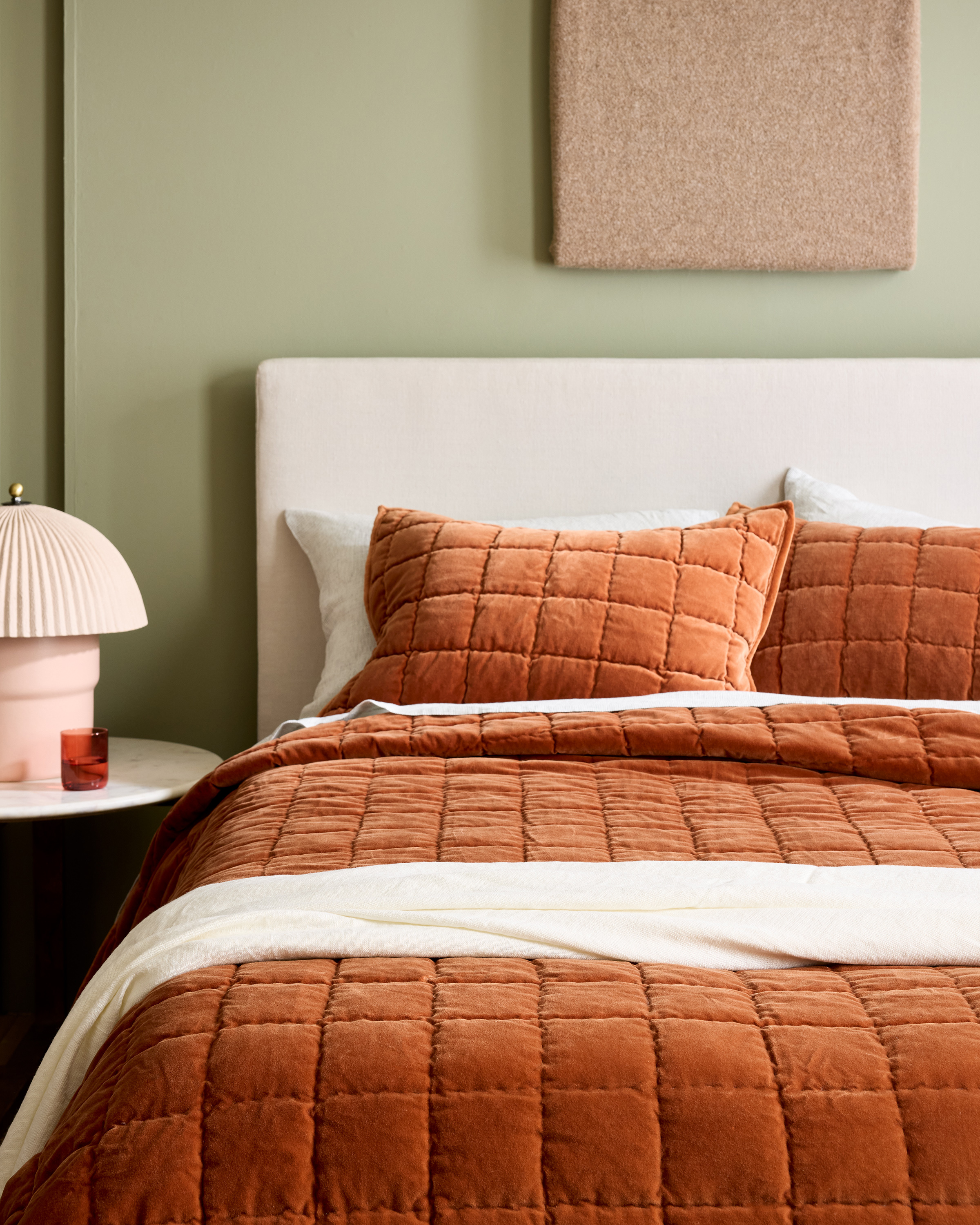 Cotton Velvet Quilted Sham Set - Thumbnail 5